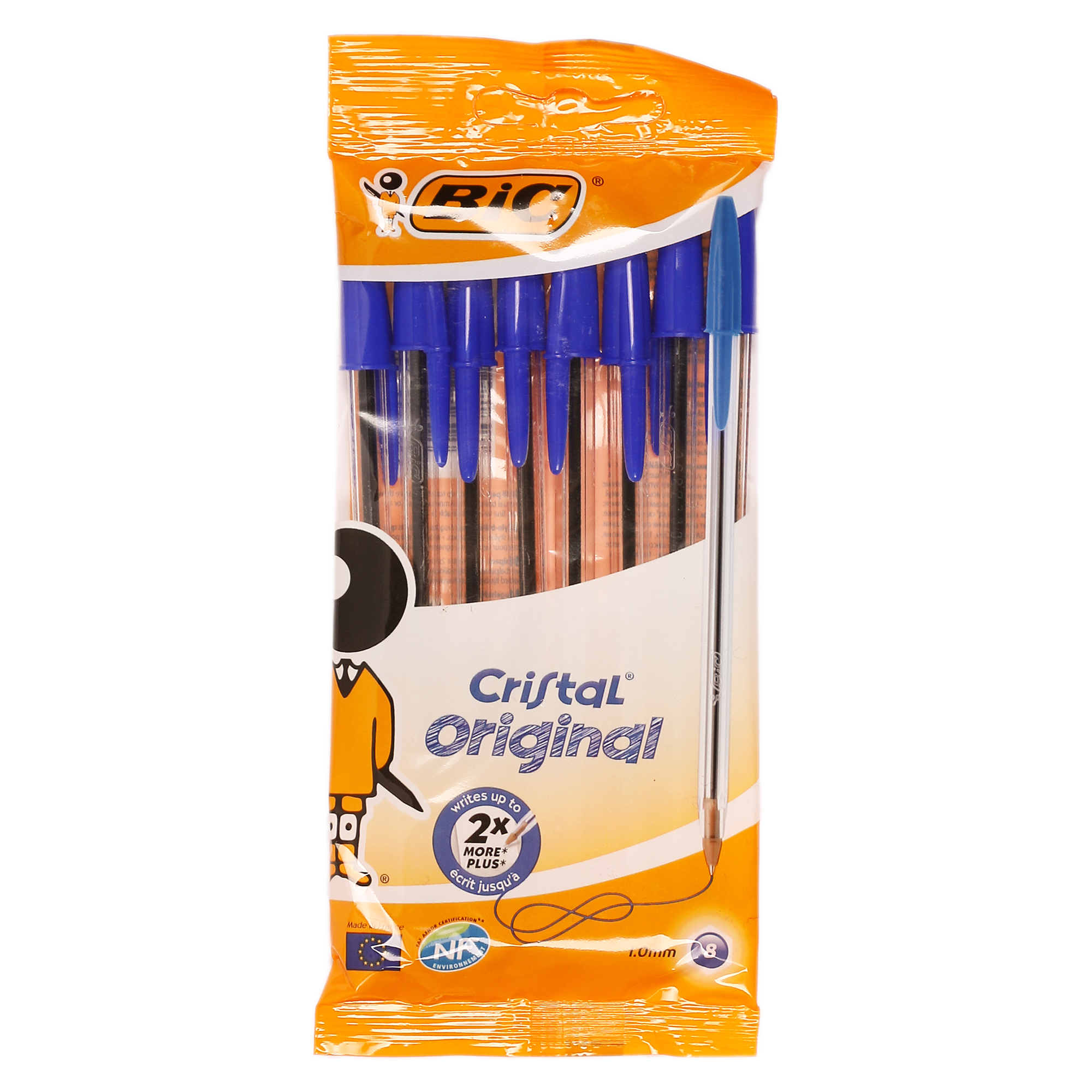8 stylos bille bleu