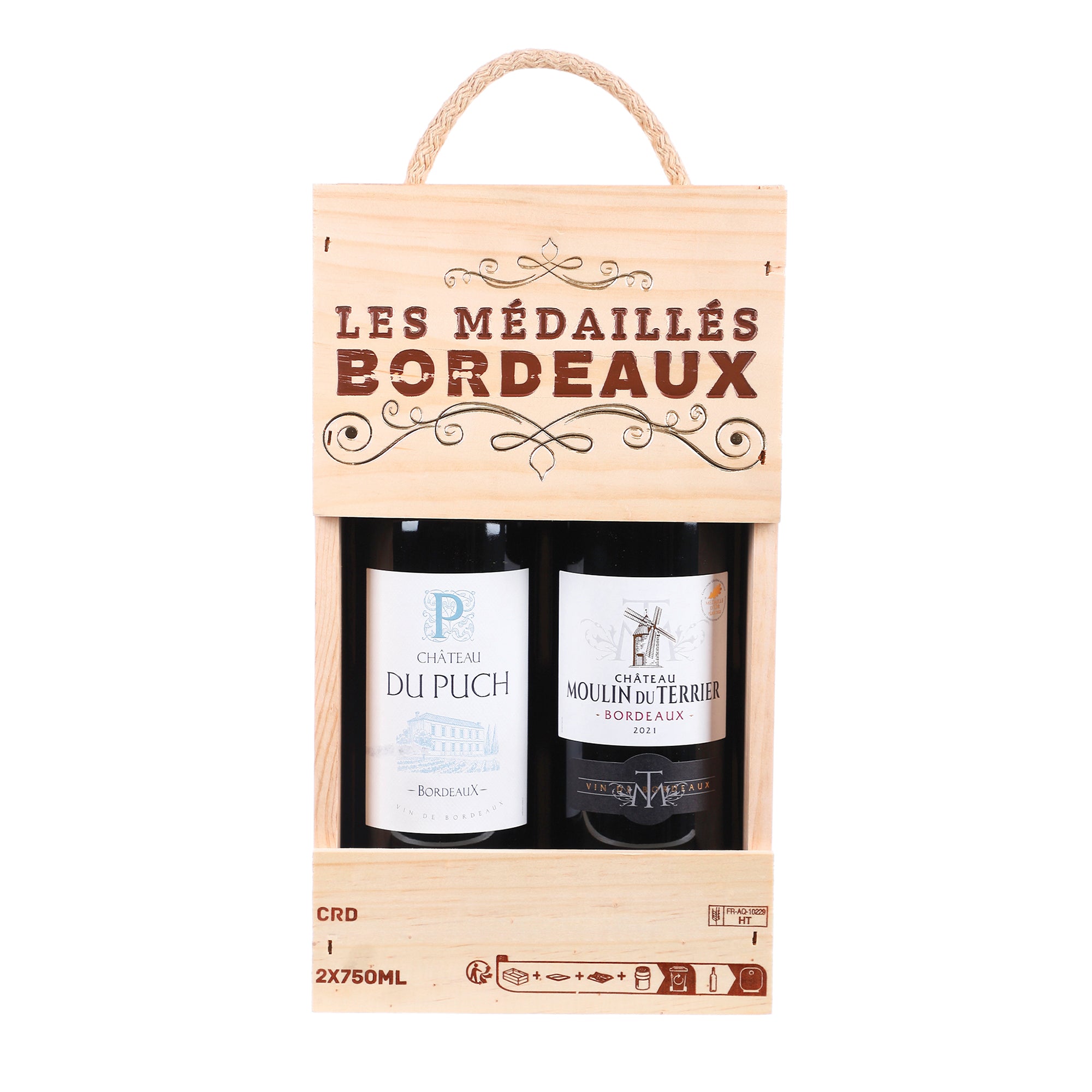 COFFRET 2 BOUTEILLES DE VIN