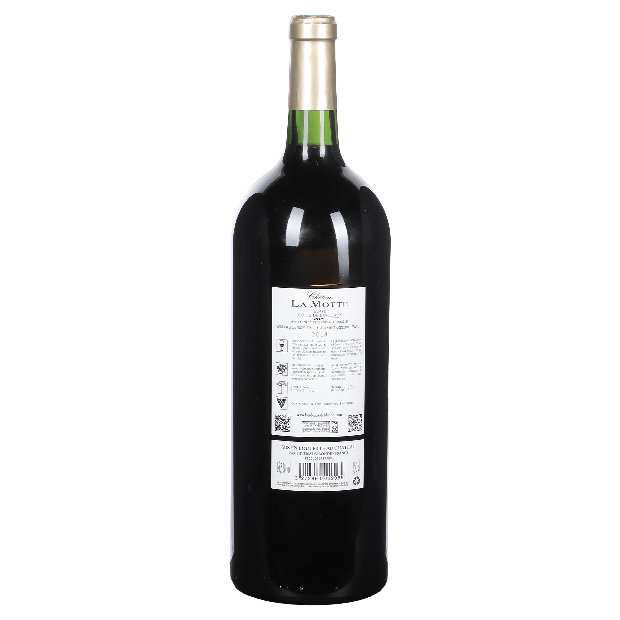 CHATEAU LA MOTTE AOC COTE DE BORDEAUX 2018 14,5%