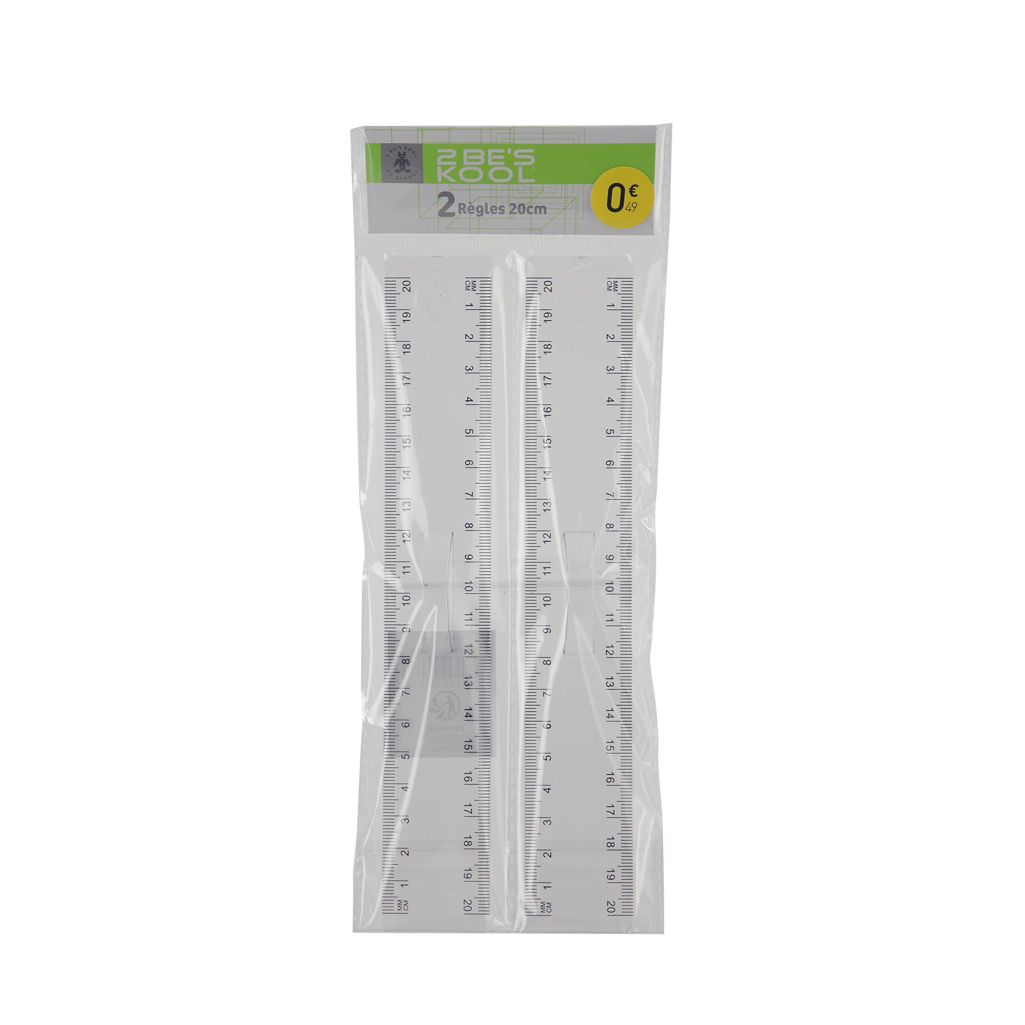 Lot de 2 règles de 20 cm