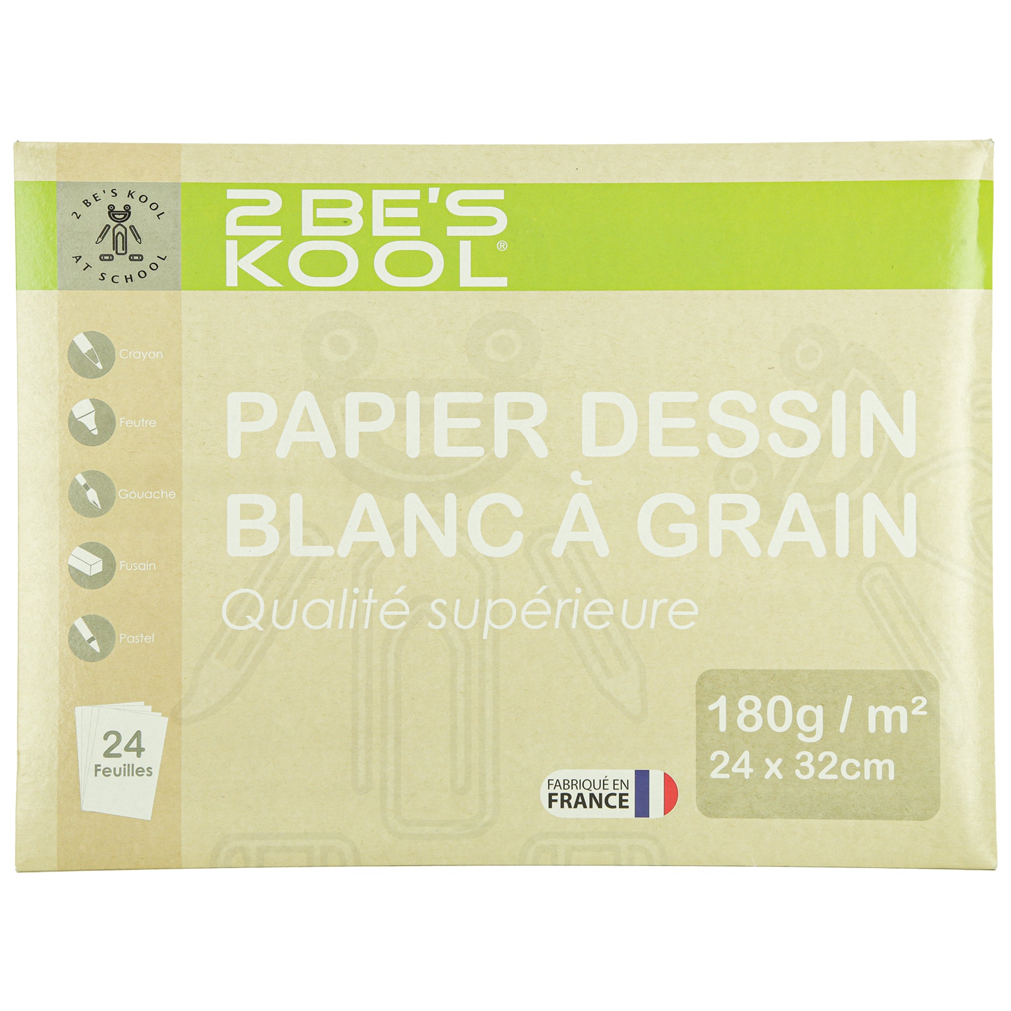 Pochette dessin 24 feuilles blanches
