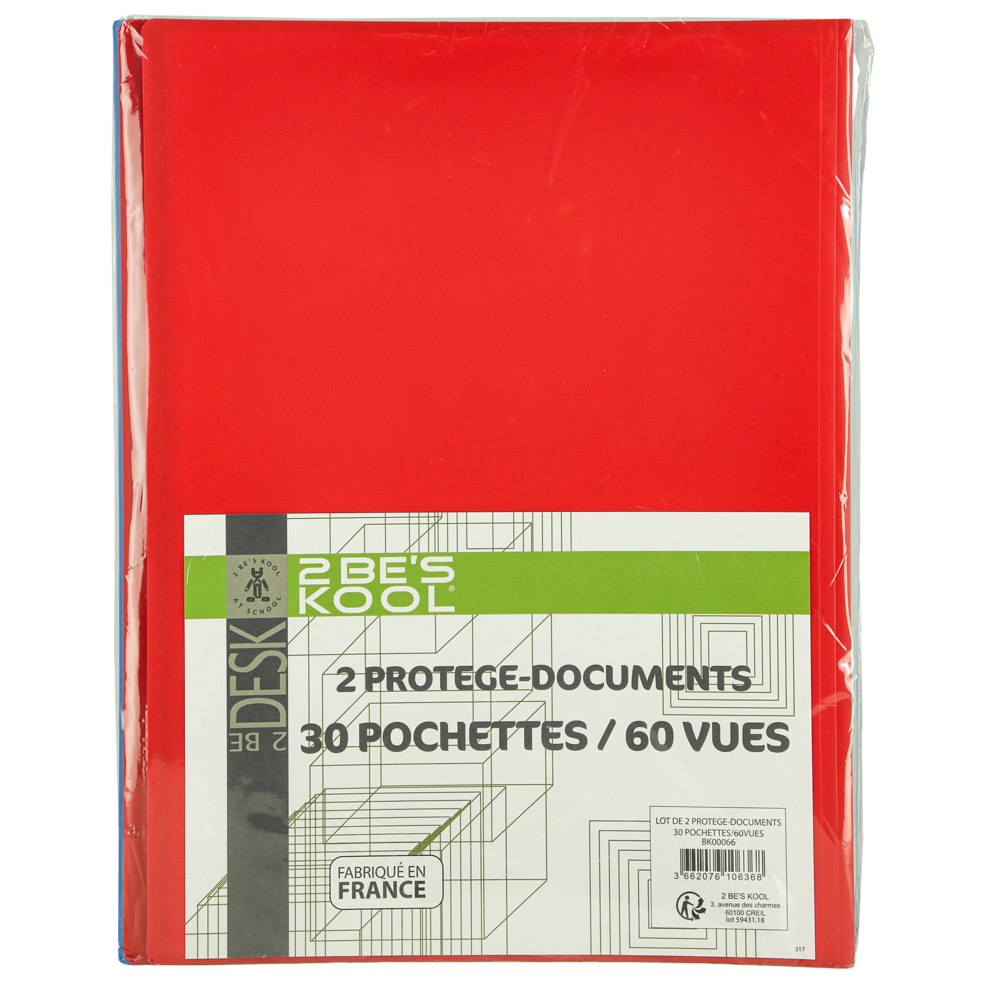 Lot de 2 protège-documents 30 pochettes