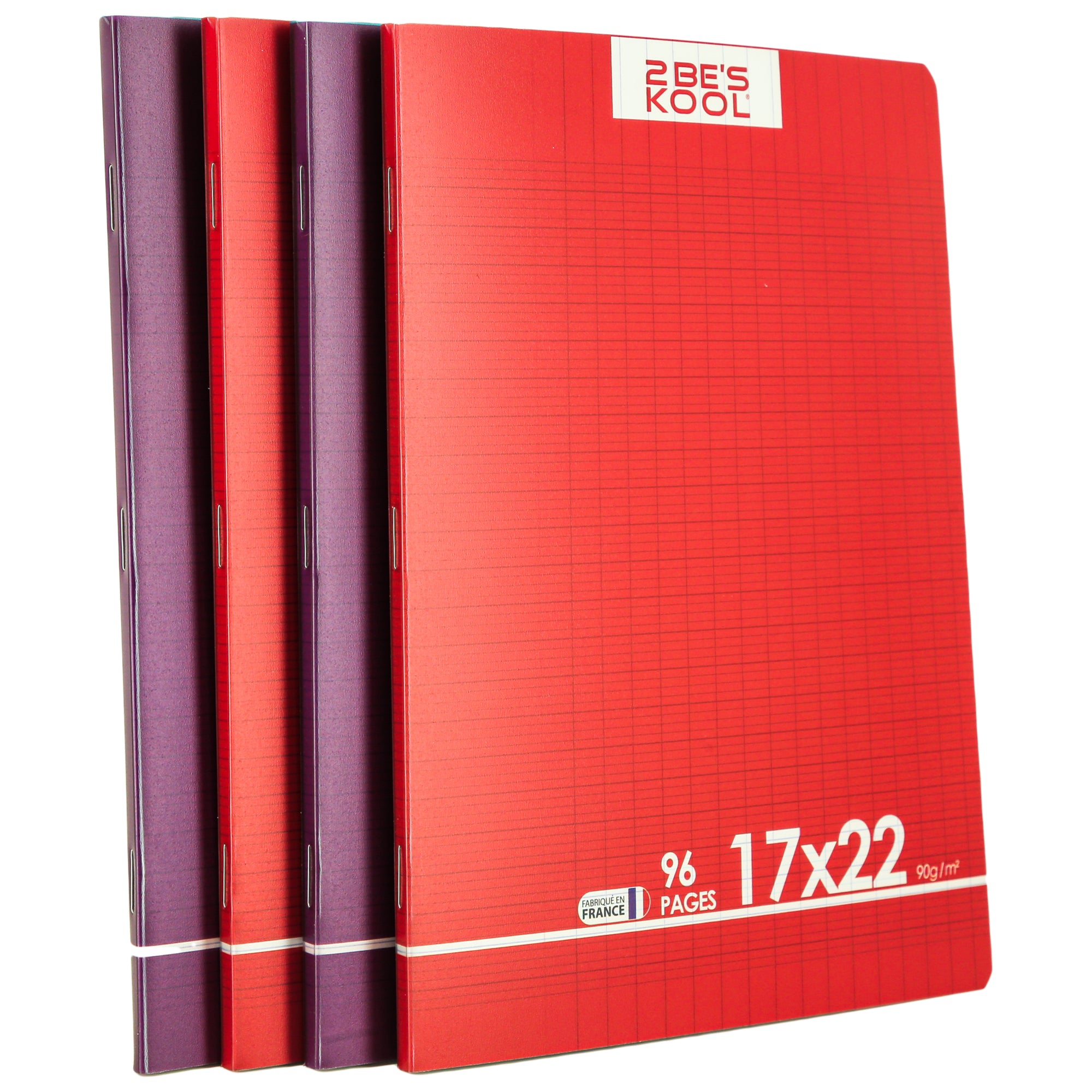 Lot de 4 cahiers 17X22cm 96 pages