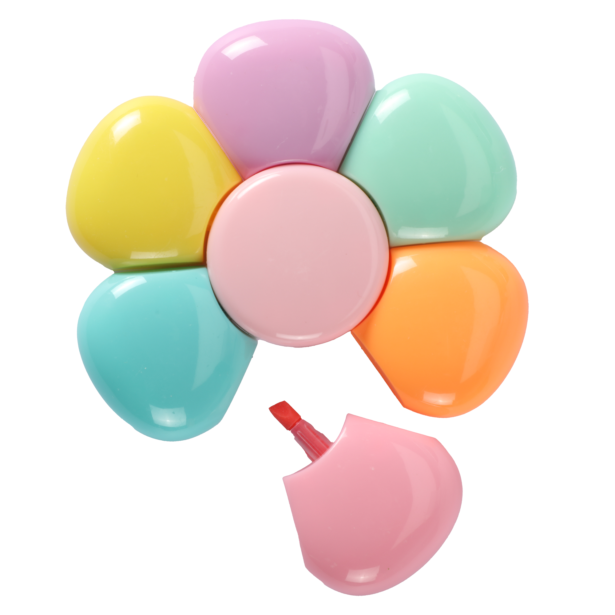 Lot de 6 surligneurs en forme de fleur