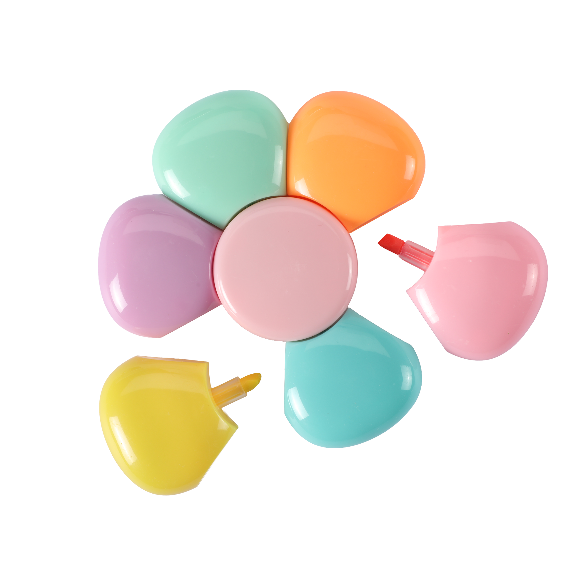 Lot de 6 surligneurs en forme de fleur