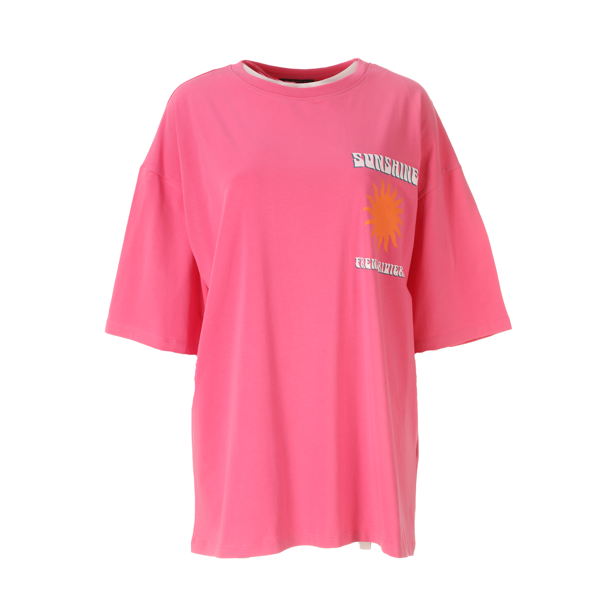 Tee-shirt oversize manches courtes - Rose