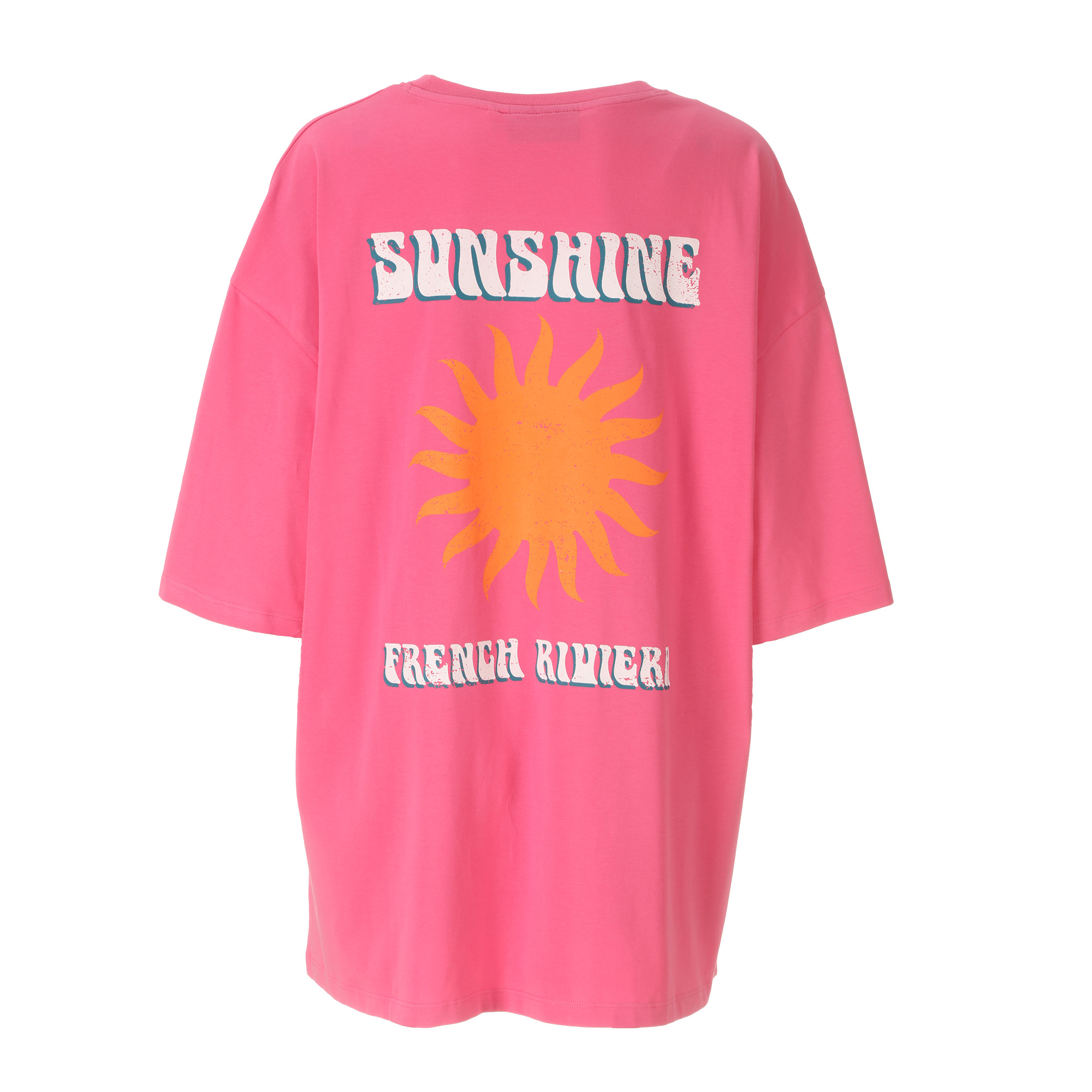 Tee-shirt oversize manches courtes - Rose