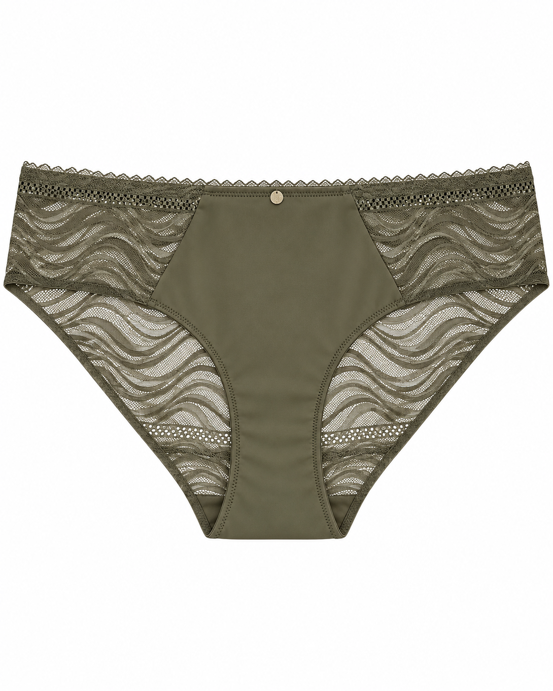 Culotte en dentelle zébrée kaki Bella Diva