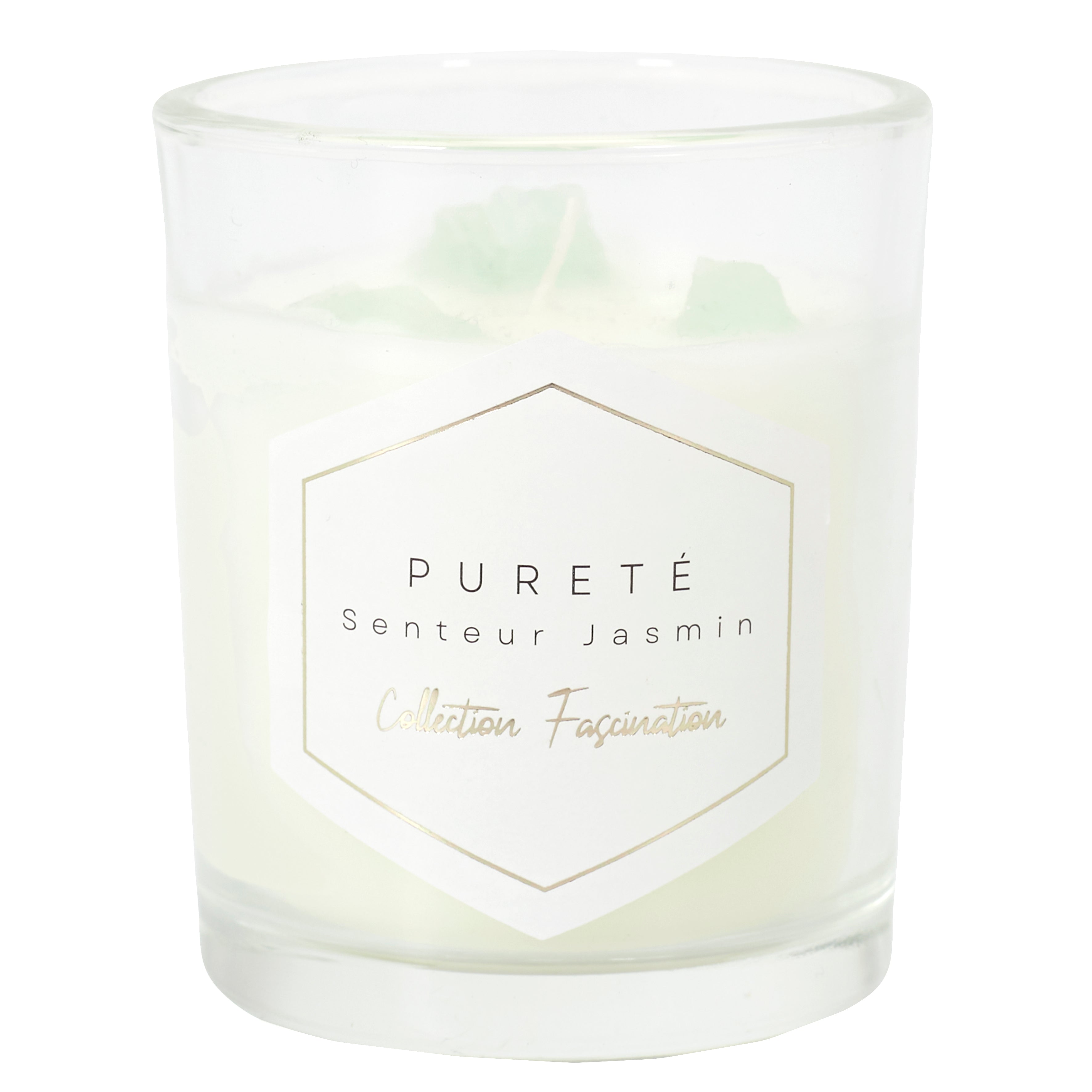 Bougie parfumée avec pierres décoratives