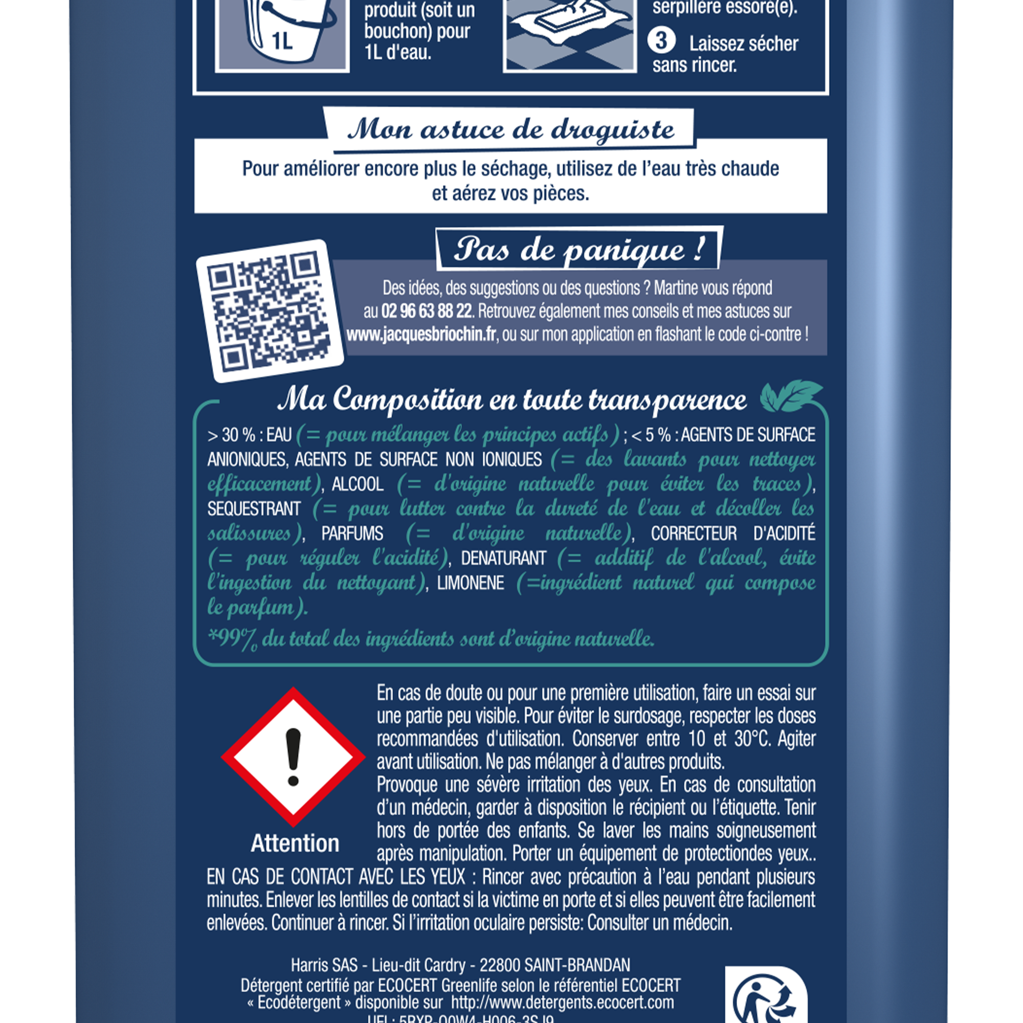 Nettoyant carrelage séchage rapide