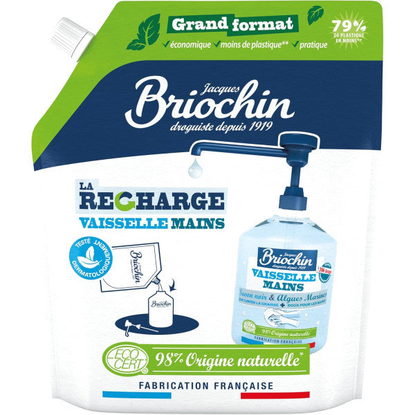 Recharge liquide vaisselle savon noir et algues marines