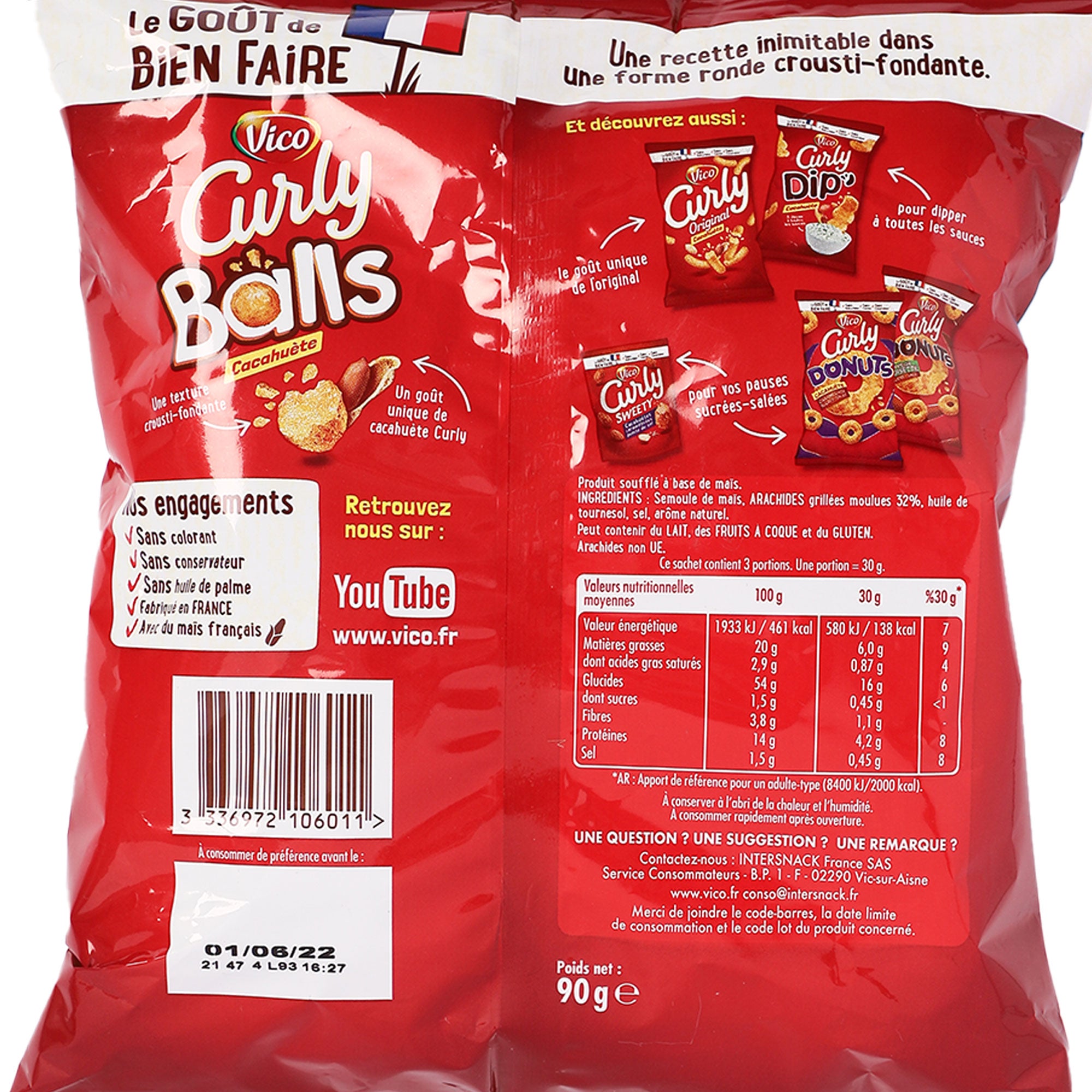 Curly balls cacahuète