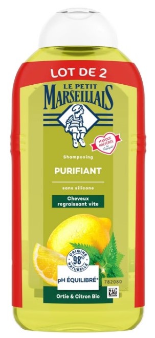 Lot de 2 shampoings purifiants ortie et citron