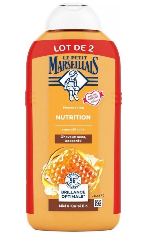 Lot de 2 shampoings nutrition miel et karité