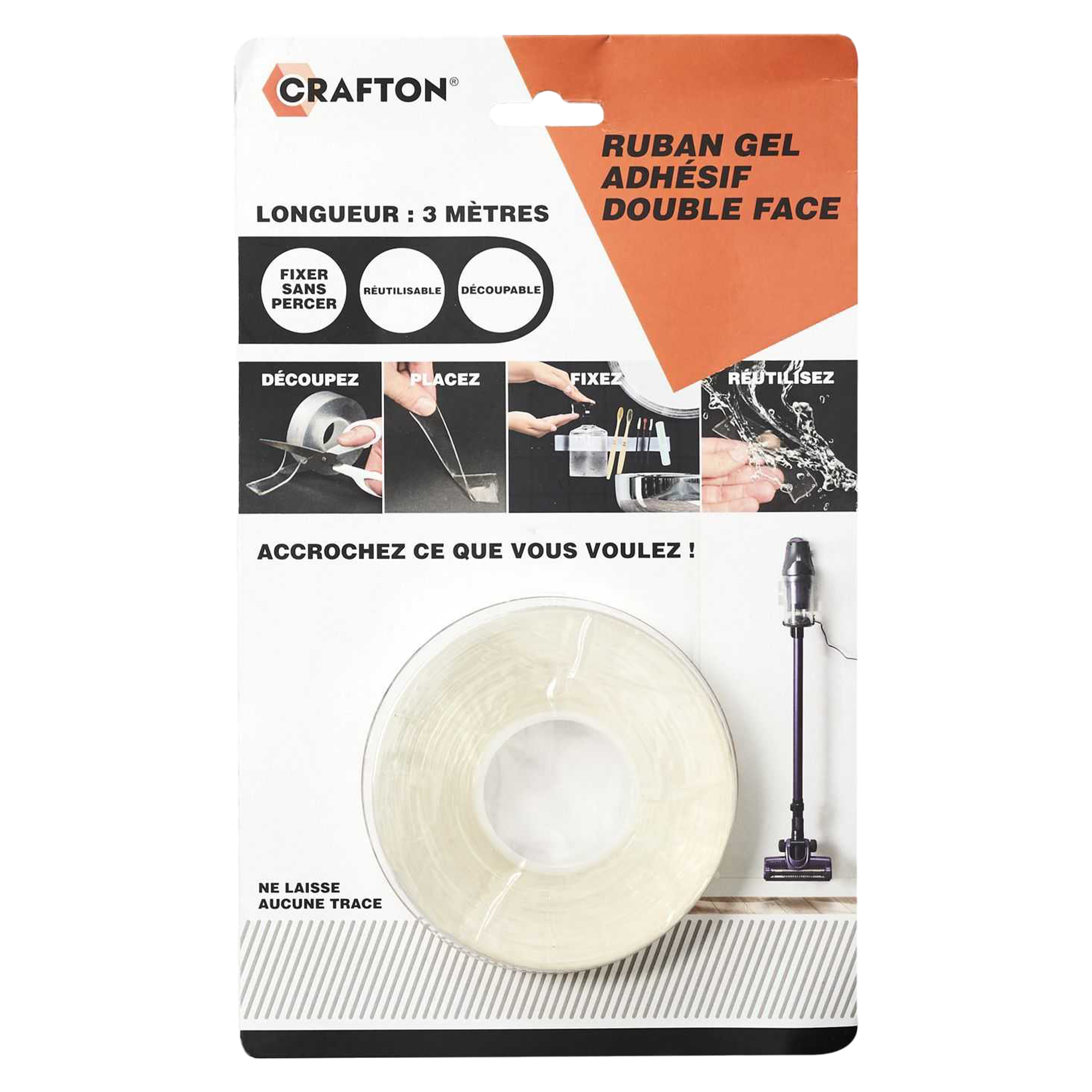 Ruban adhésif double face repositionnable