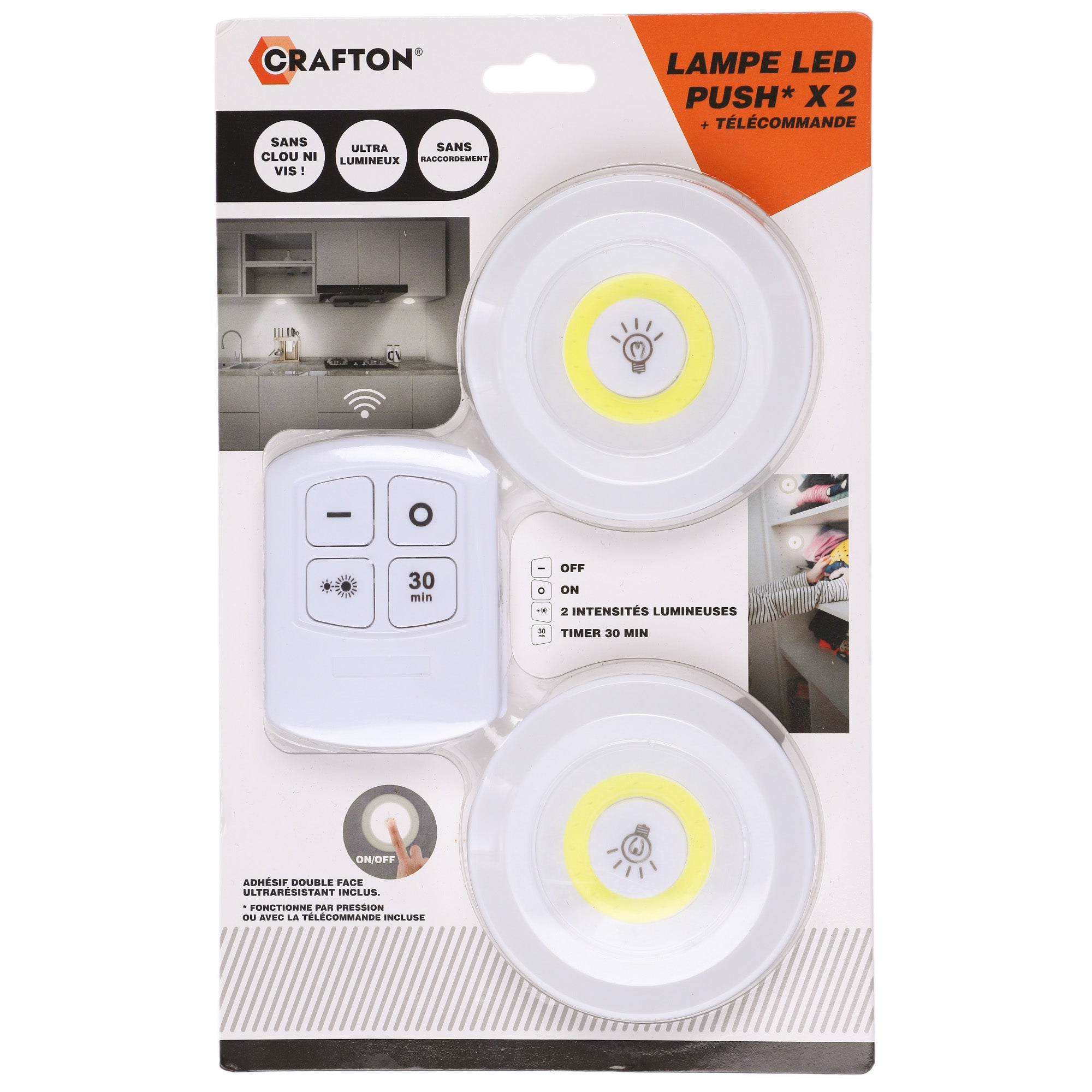 Lampe led cob à pression x2