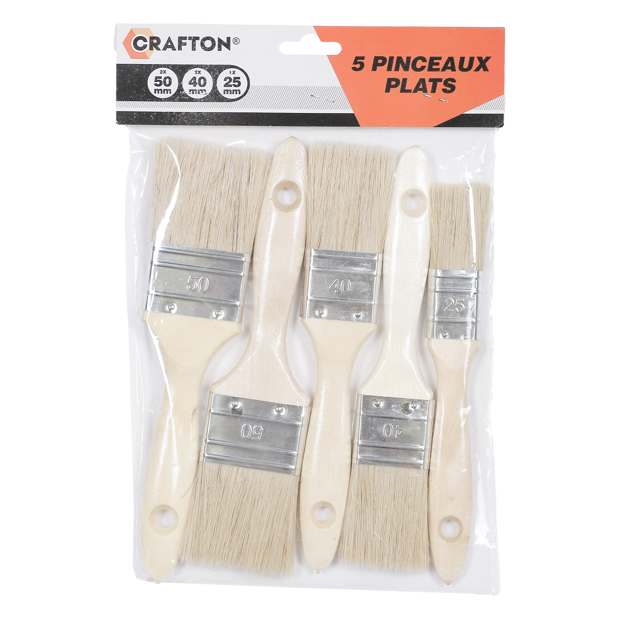 5 pinceaux plats