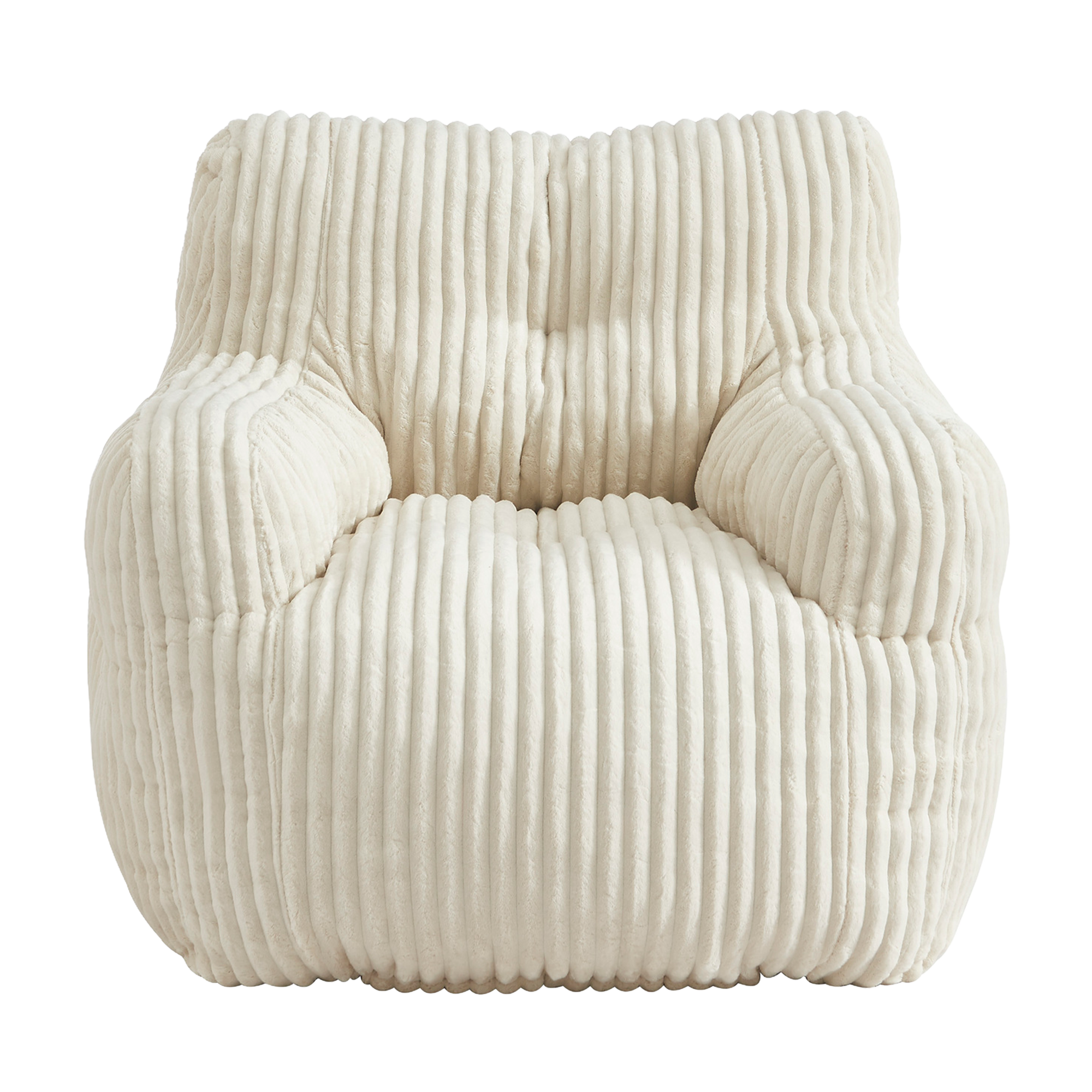 Fauteuil cotelé bully beige