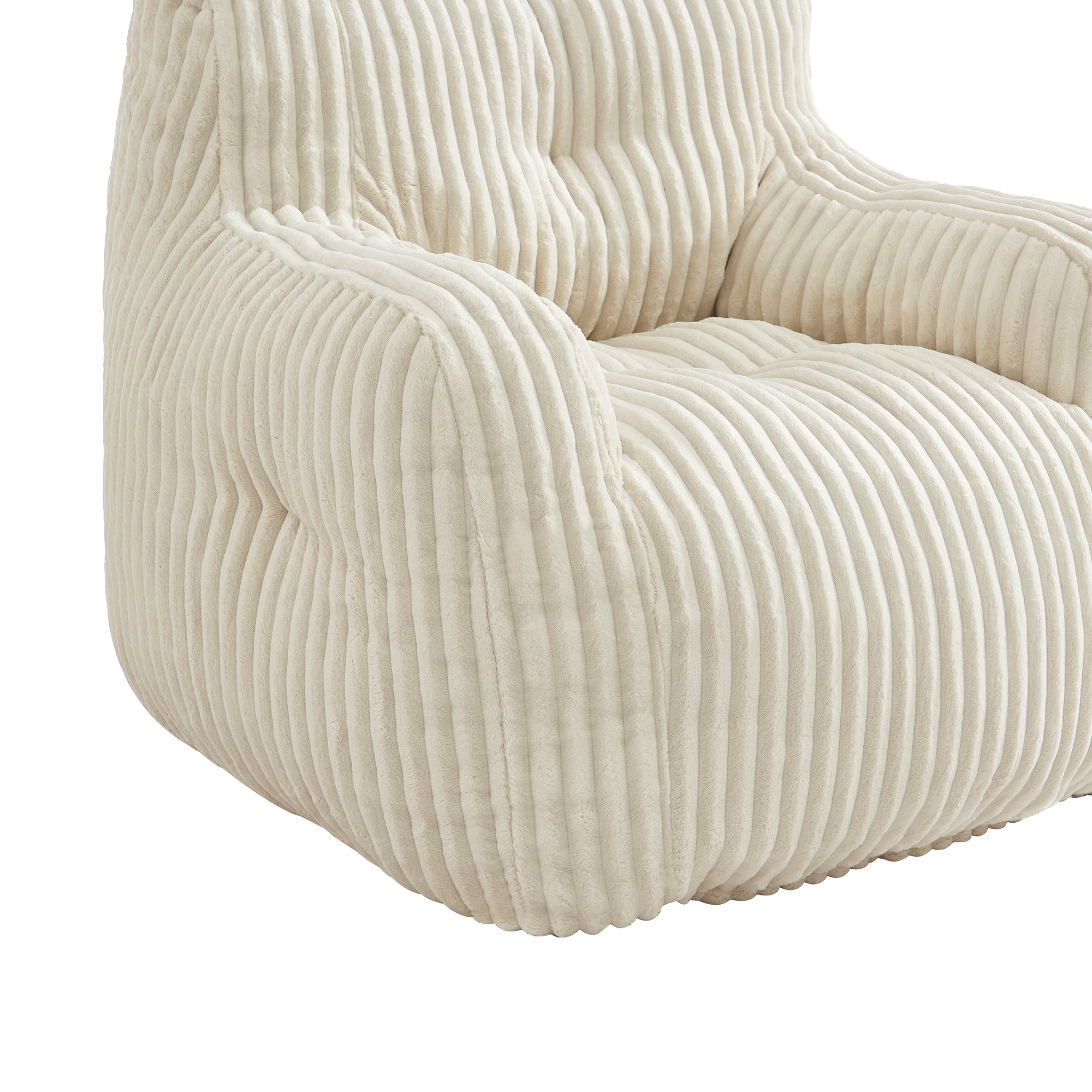 Fauteuil cotelé bully beige