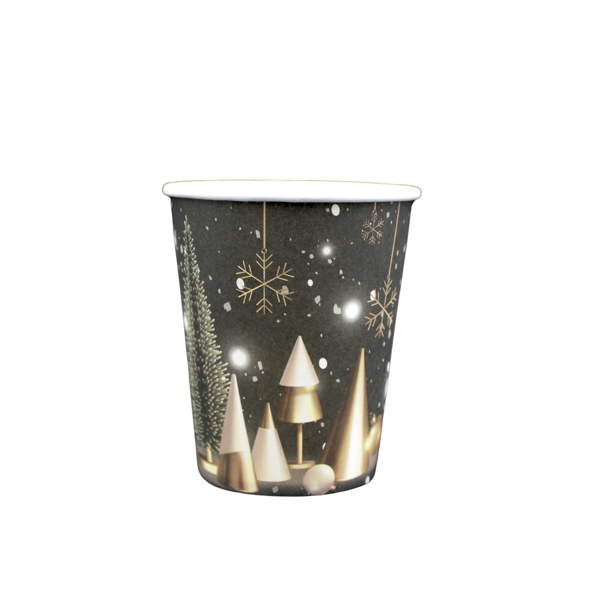 Lot de 10 gobelets en carton sapin doré 25 cl