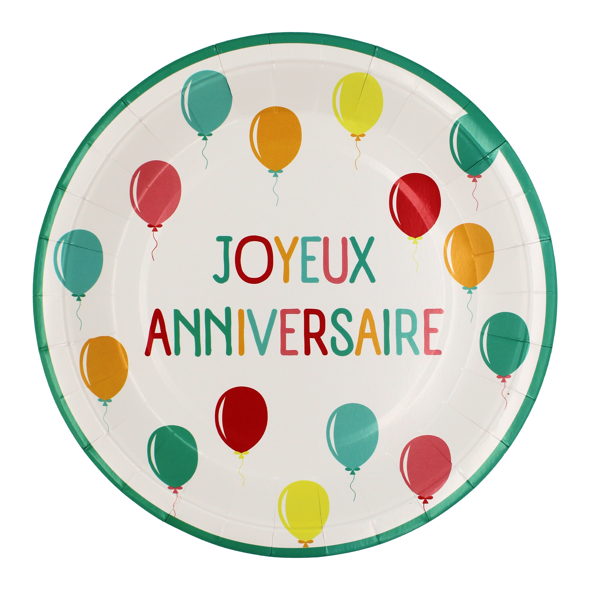 10 assiettes 23 cm anniversaire ballons