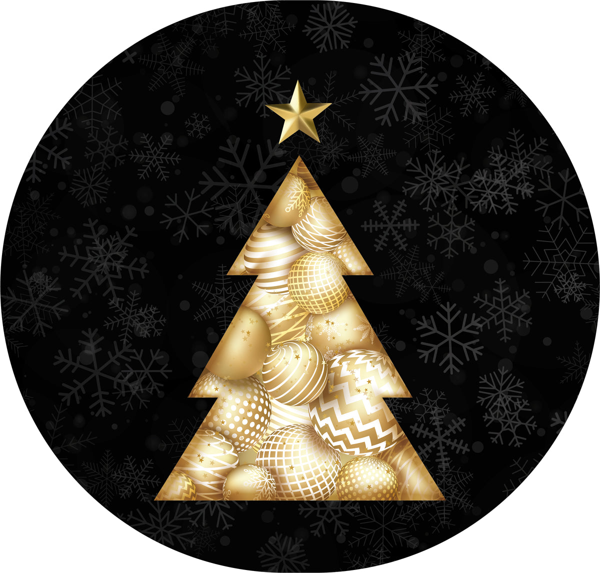 Lot de 10 assiettes à motif sapin doré 23 cm