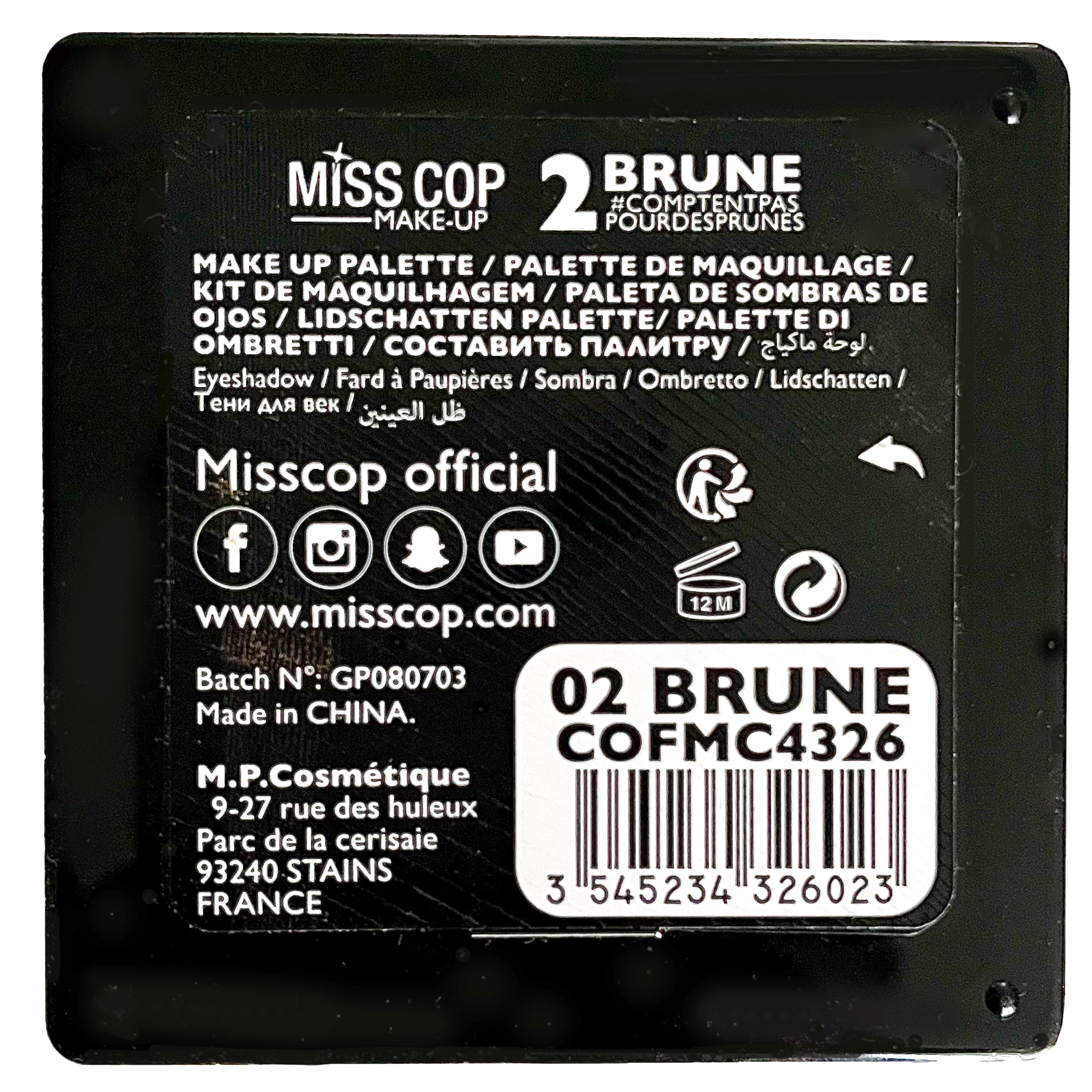 Palette de 9 fards à paupières 02 Brune
