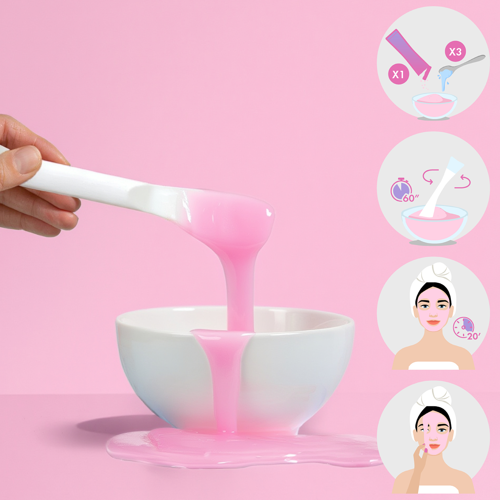 Masque jelly au collagène en poudre x3 sachets