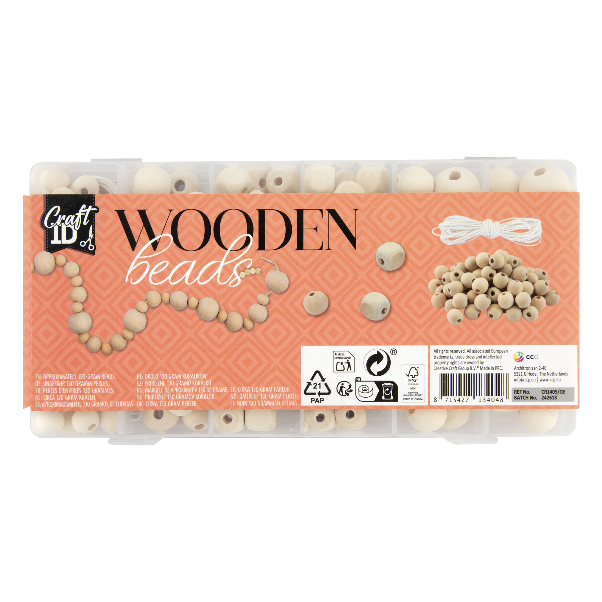 Set de perles de bois et 5 m de corde