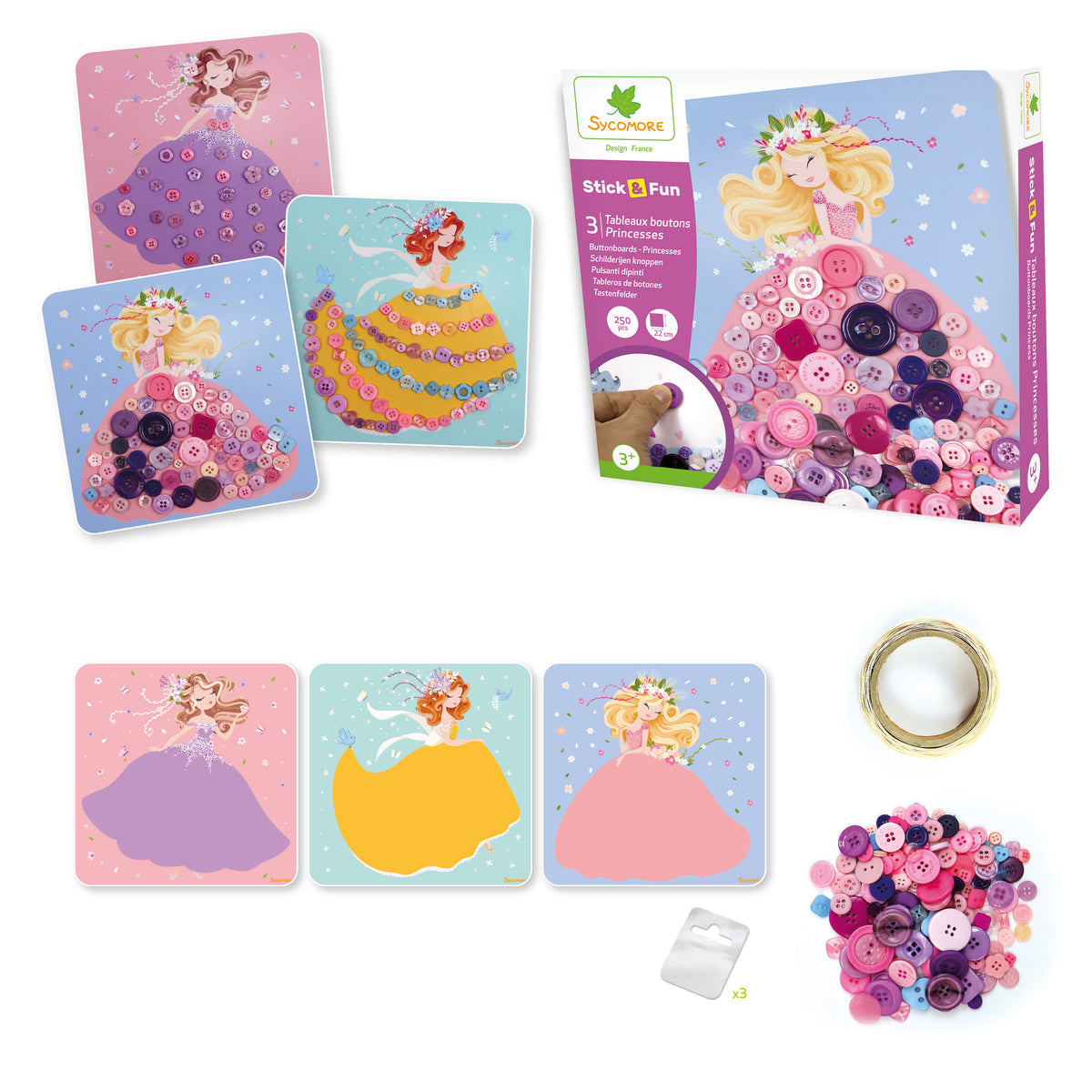 Stick'n fun boutons princesses
