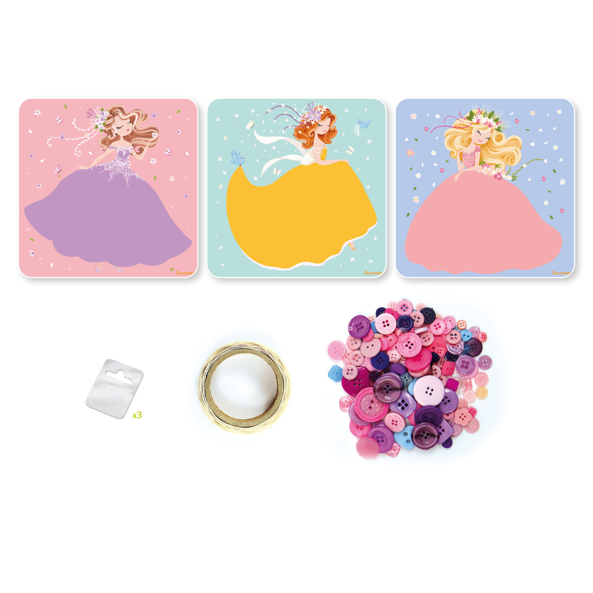 Stick'n fun boutons princesses
