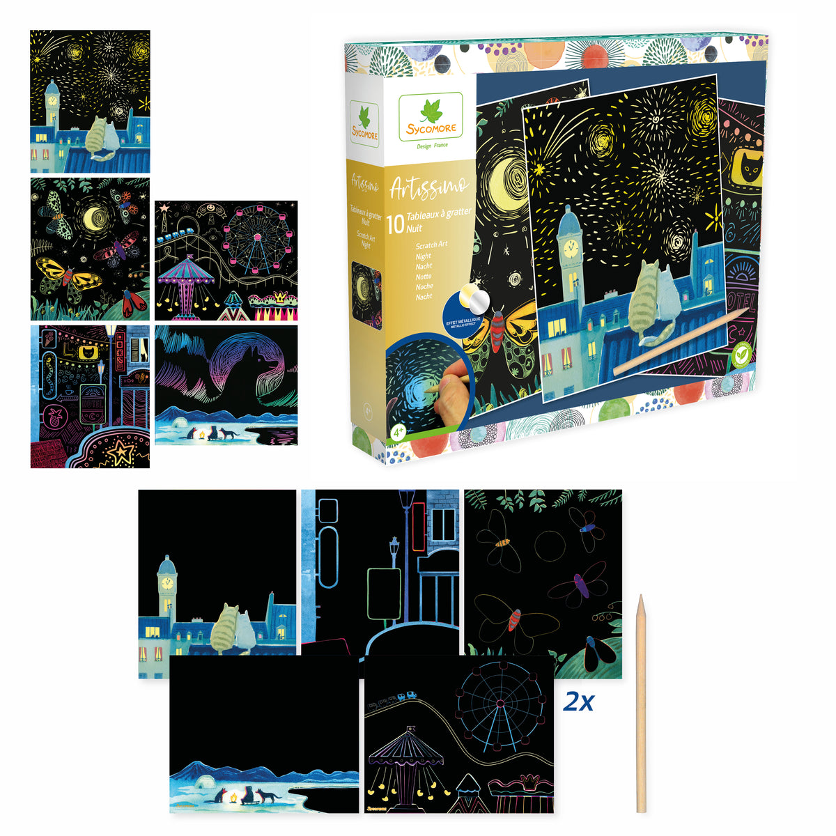 Tableau à gratter nuit
