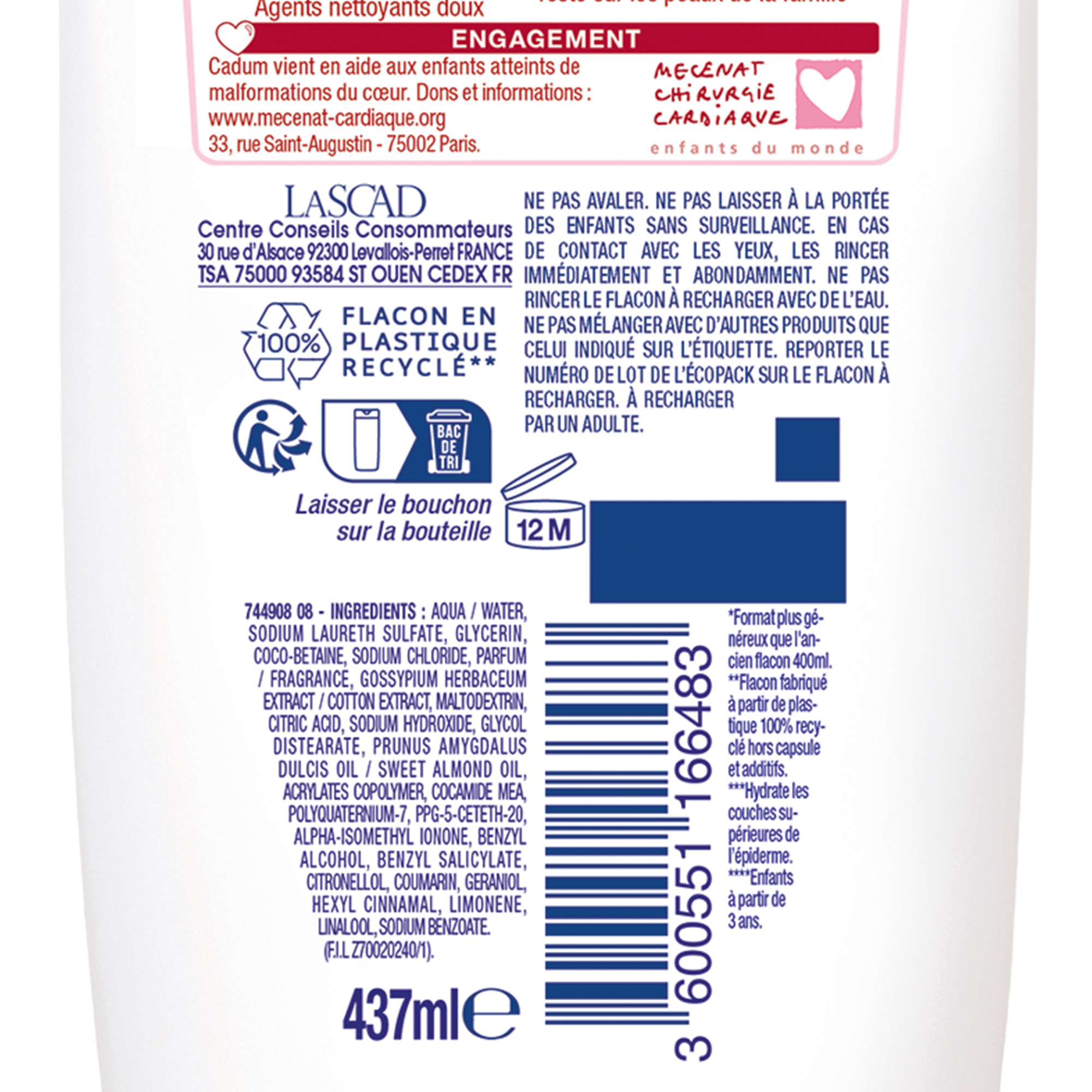Crème de douche hydratation