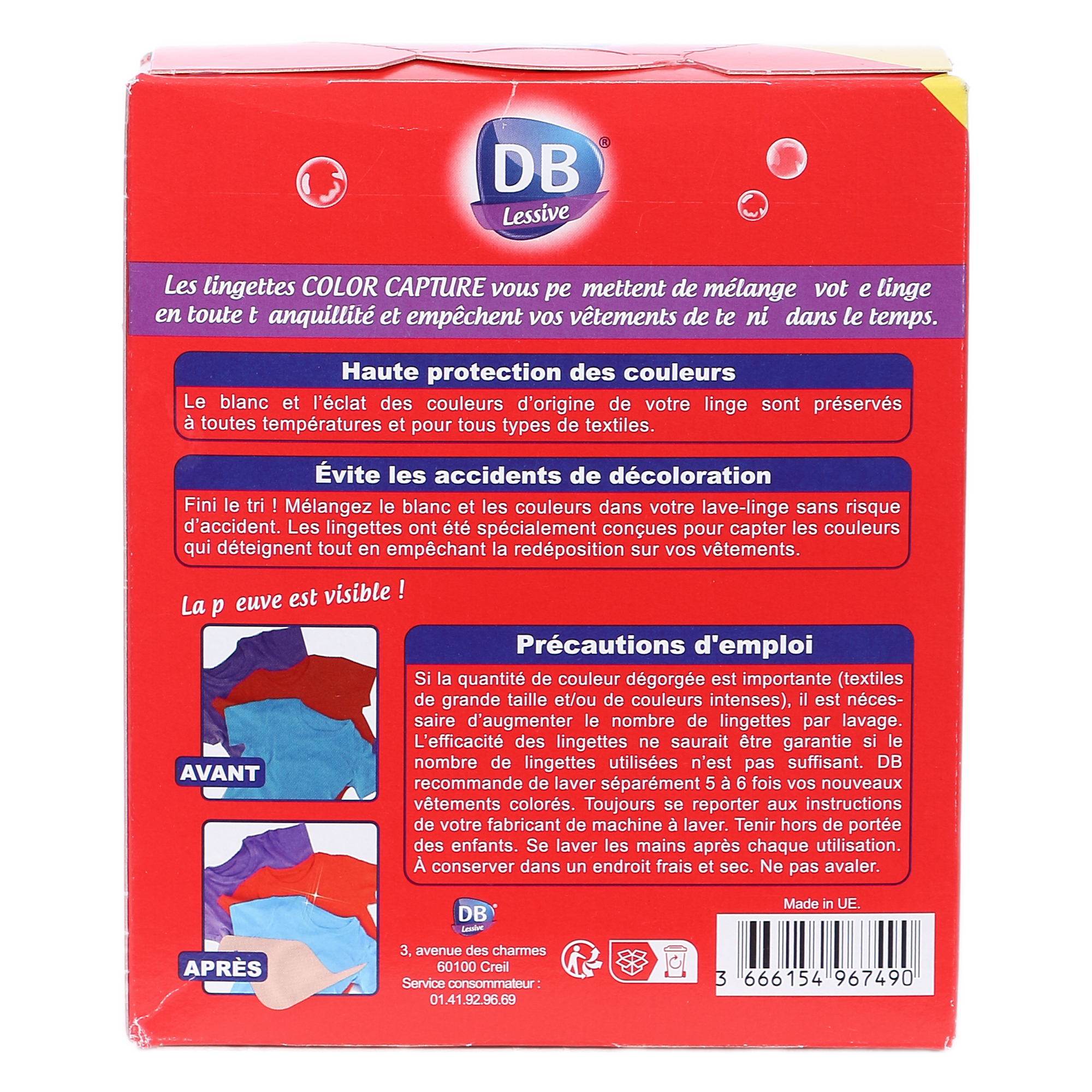 40+4 lingettes anti transfert de couleurs color capture