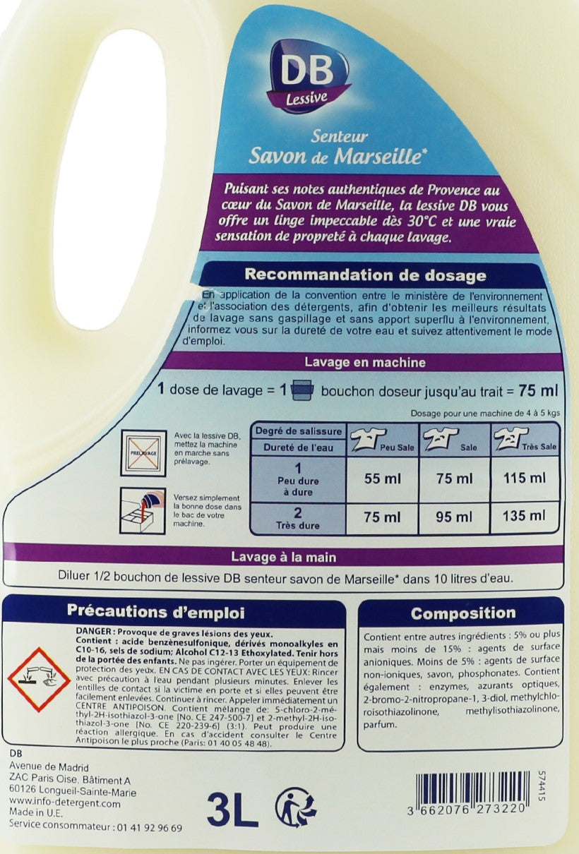 Lessive liquide au savon de Marseille