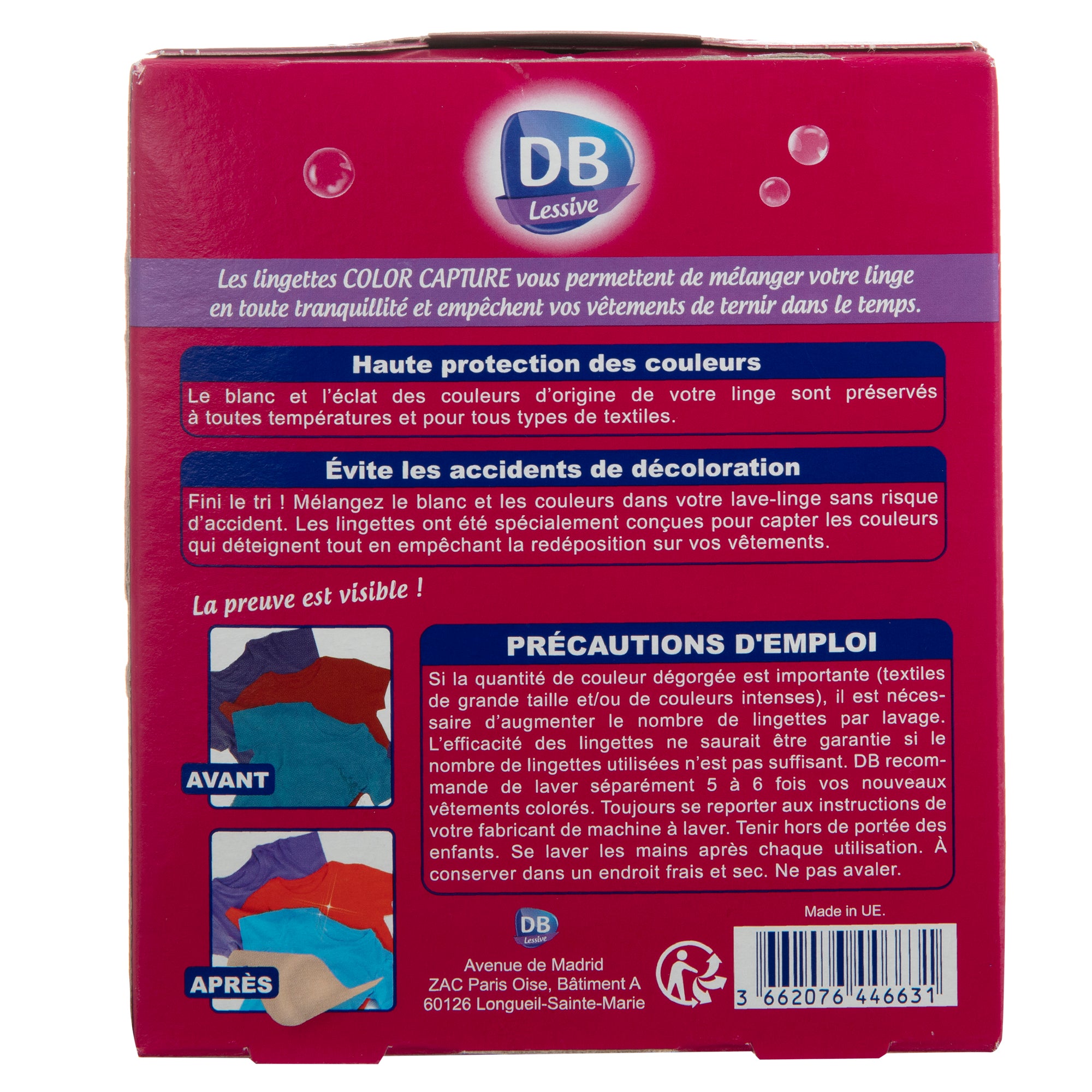 24 lingettes anti transfert de couleurs