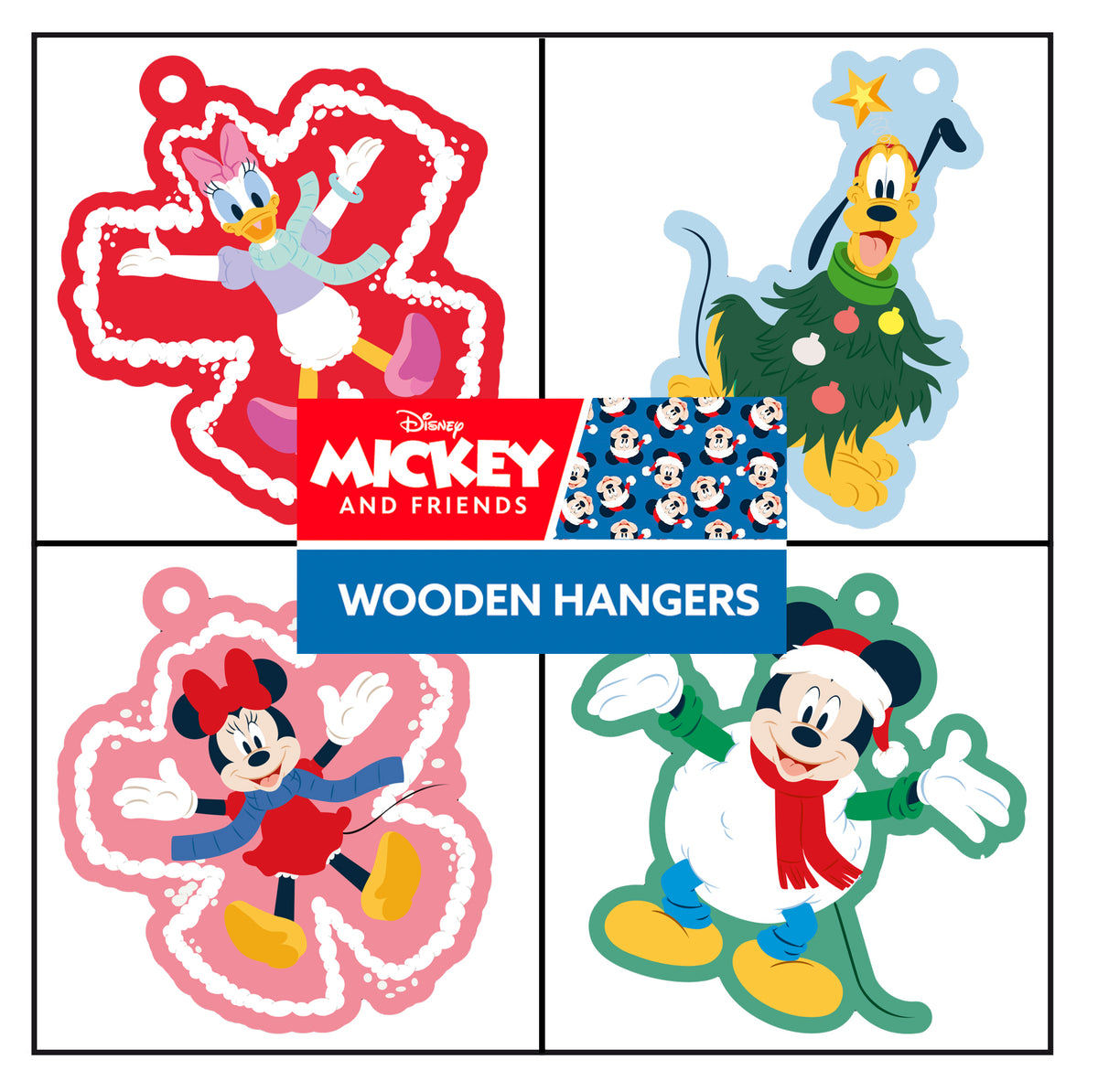 Suspension de Noël Mickey bois – Disney – 12 pièces