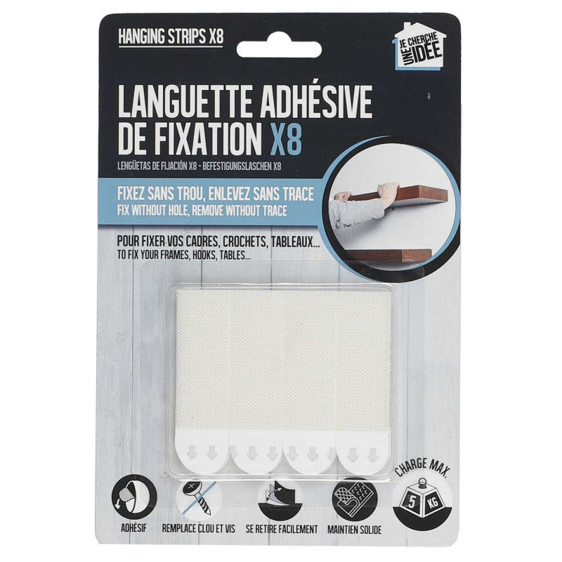 Languettes adhésive de fixation x8