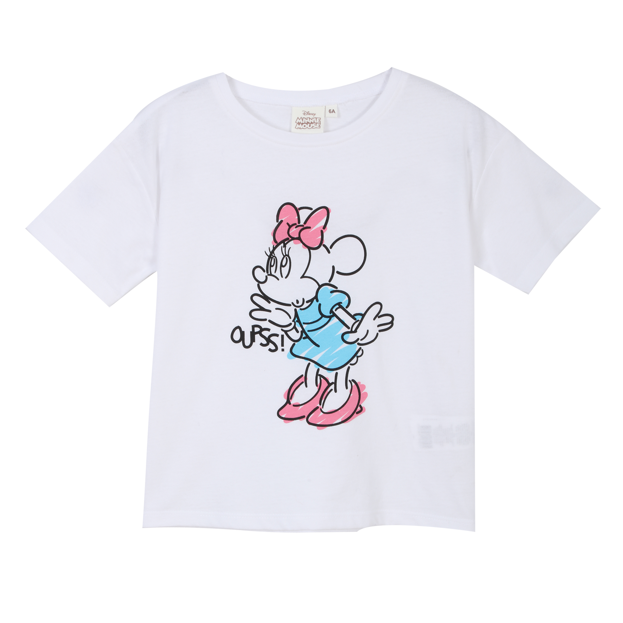 Tee-shirt manches courtes Vaiana ou Minnie 4/10 ans - Blanc