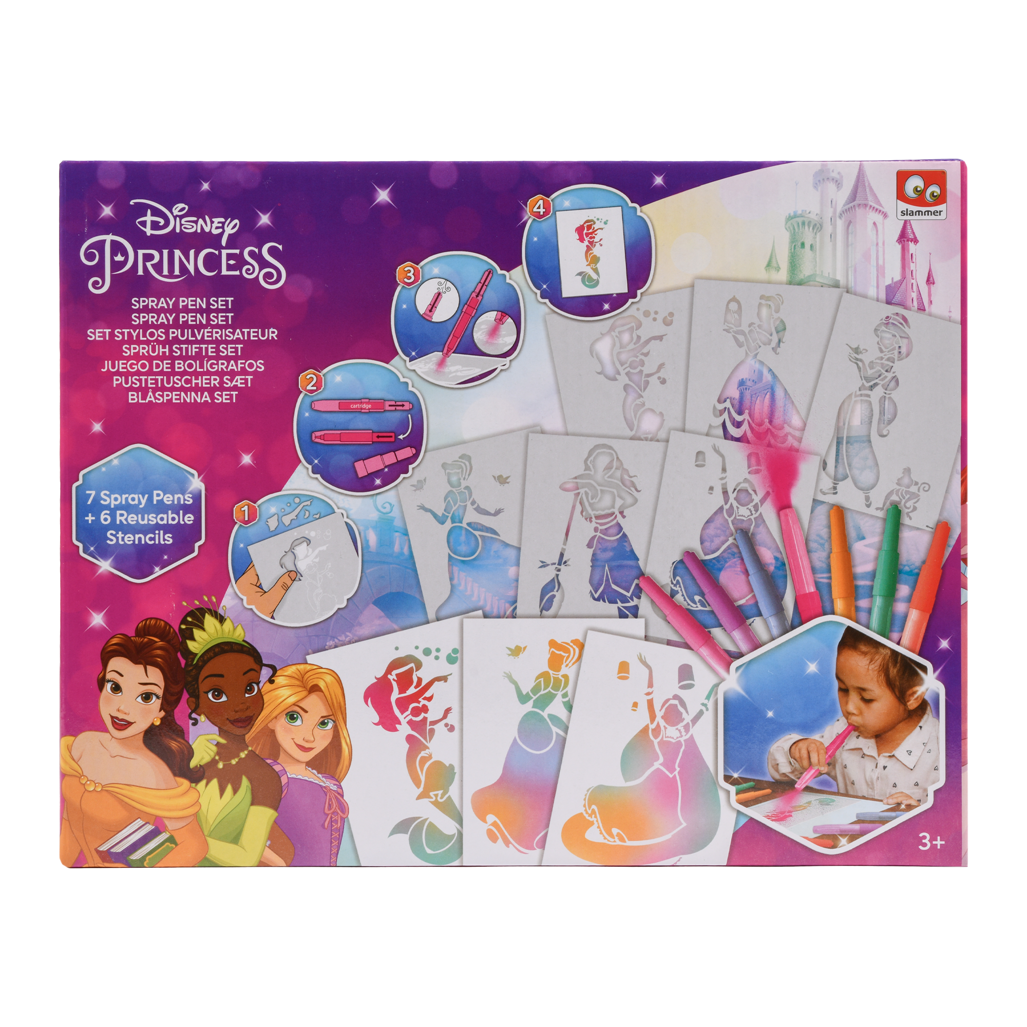 Set de stylos avec des dessins princesse