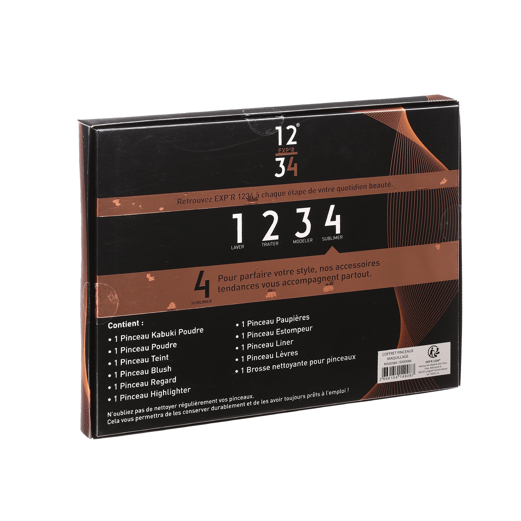 Coffret de 10 pinceaux de maquillage + gant nettoyant