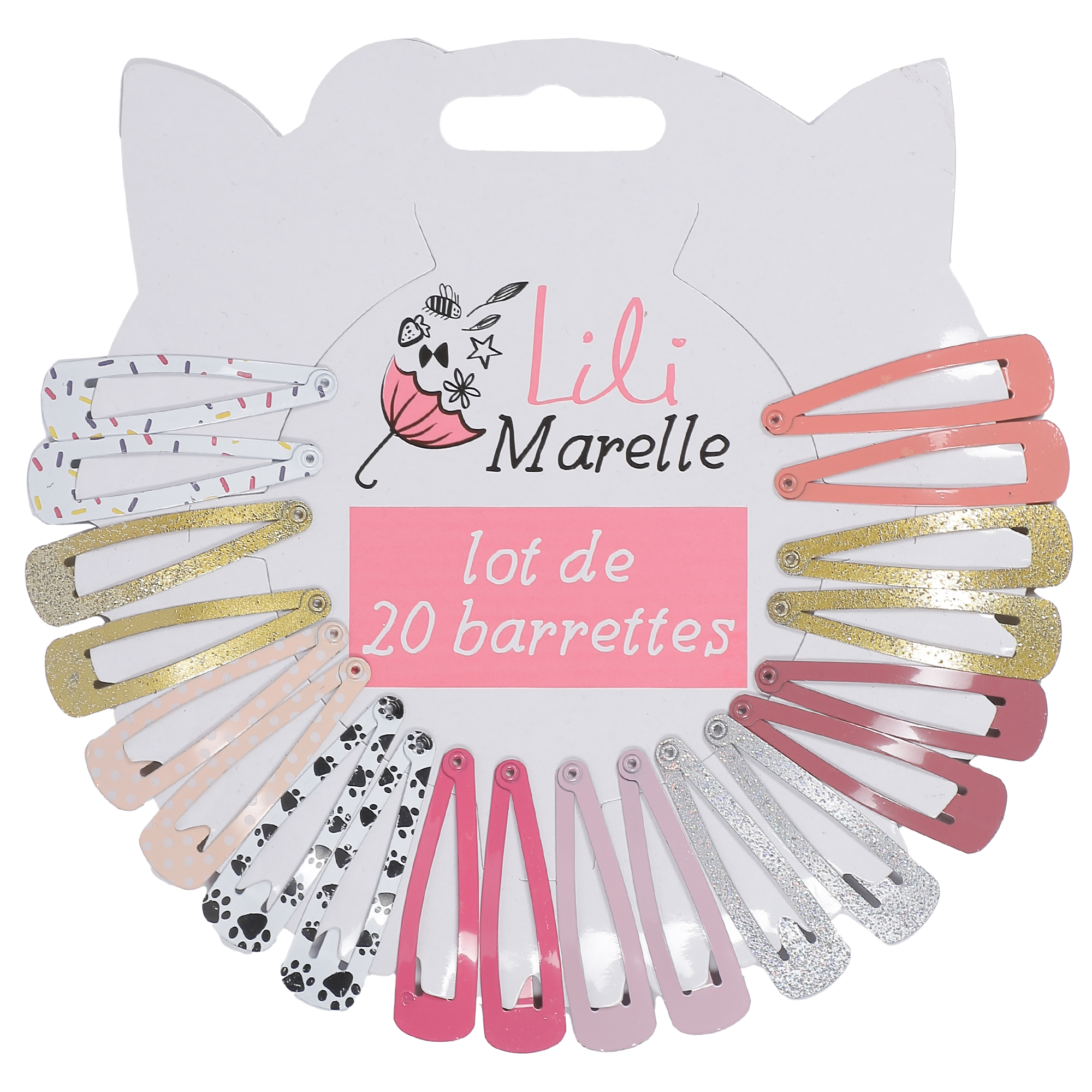 20 barrettes clips enfant
