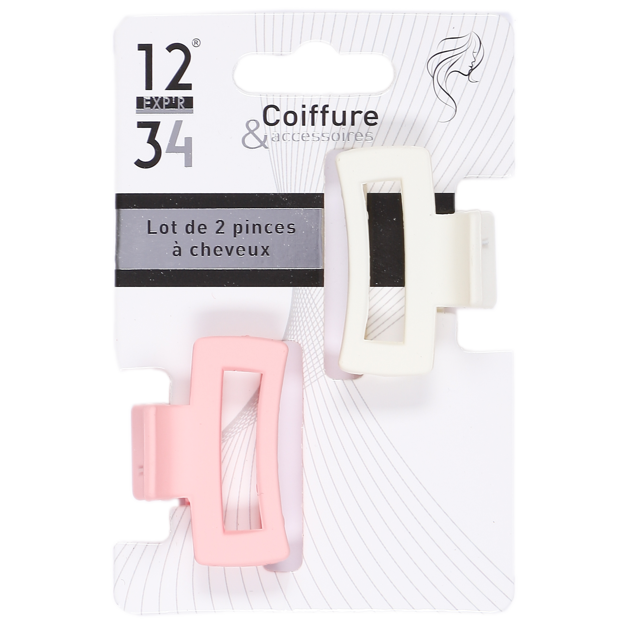 Lot de 2 pinces rose et beige