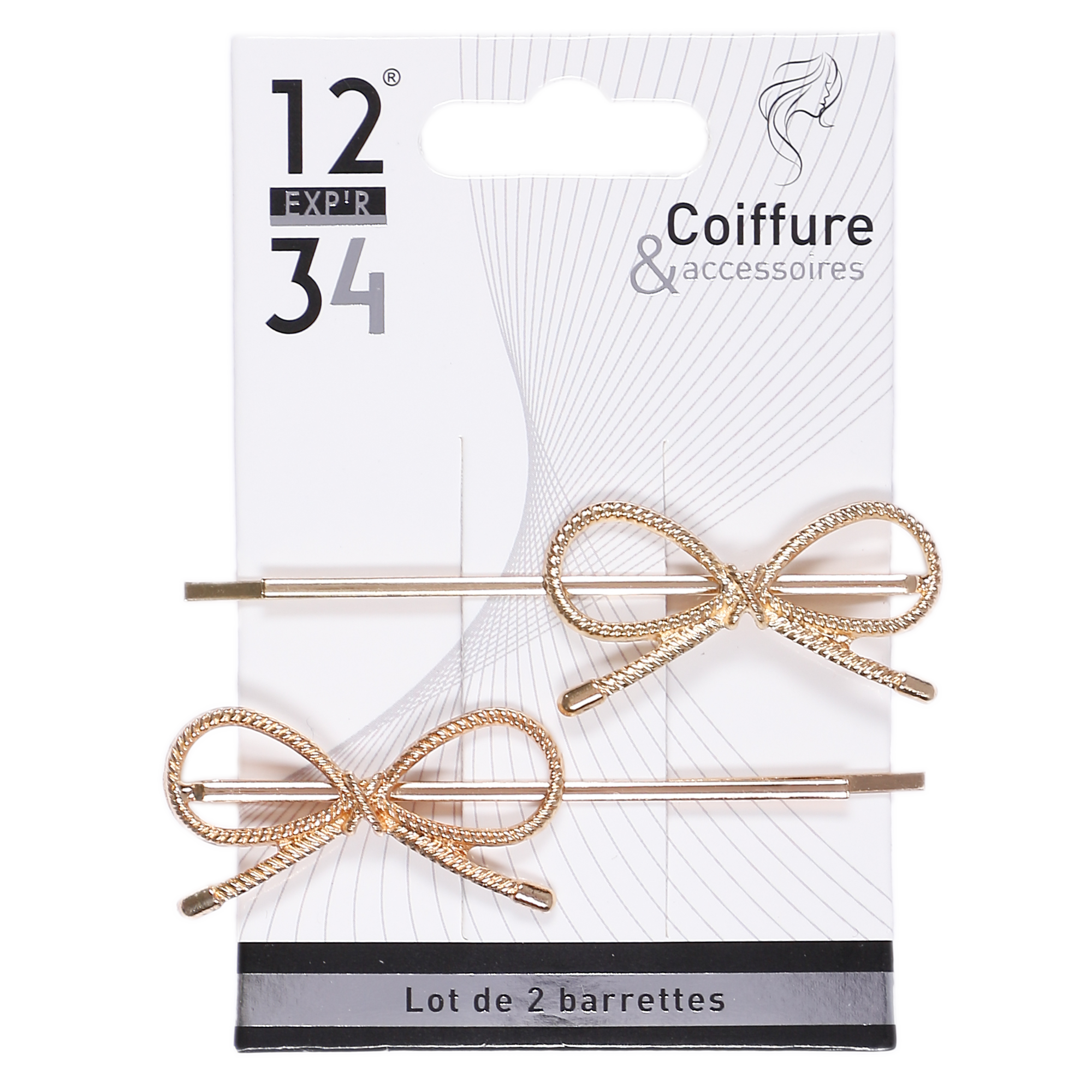 Lot de 2 barrettes nœud rose gold