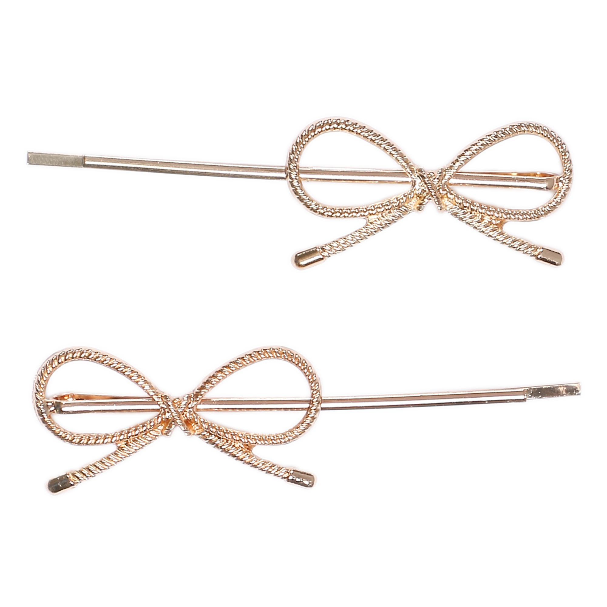Lot de 2 barrettes nœud rose gold