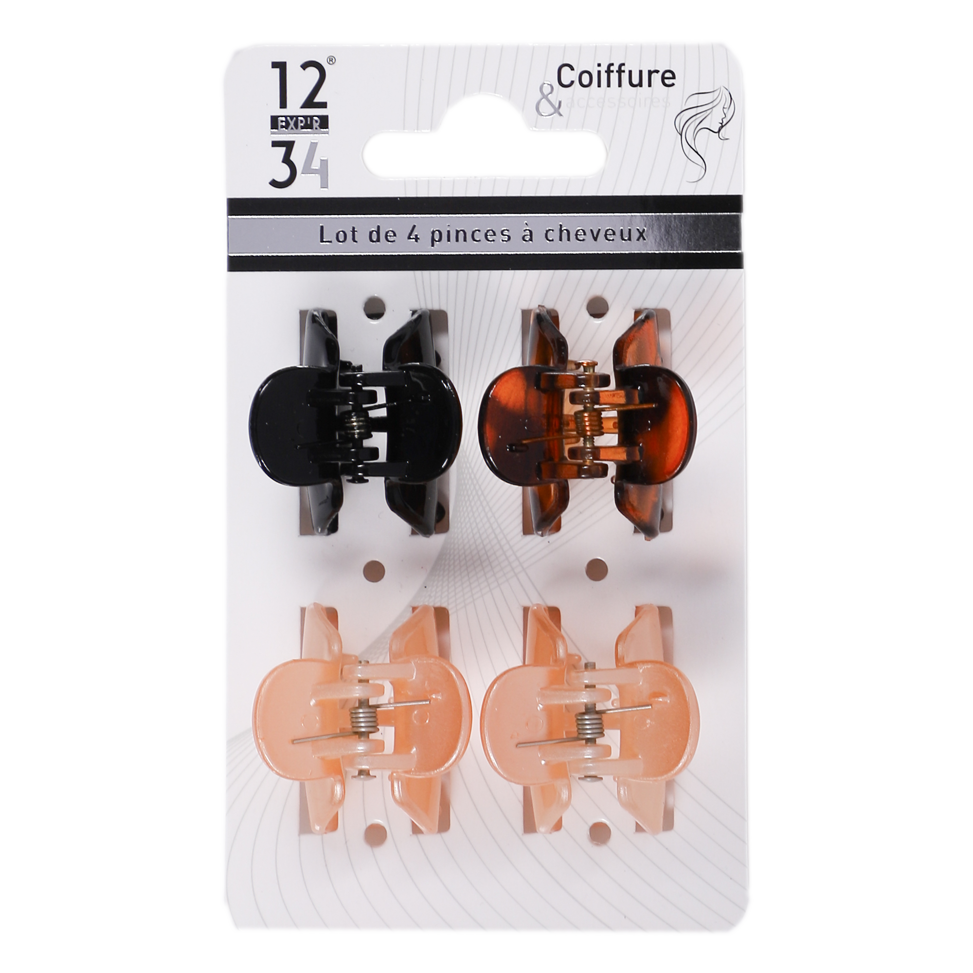 Lot de 4 pinces pour cheveux