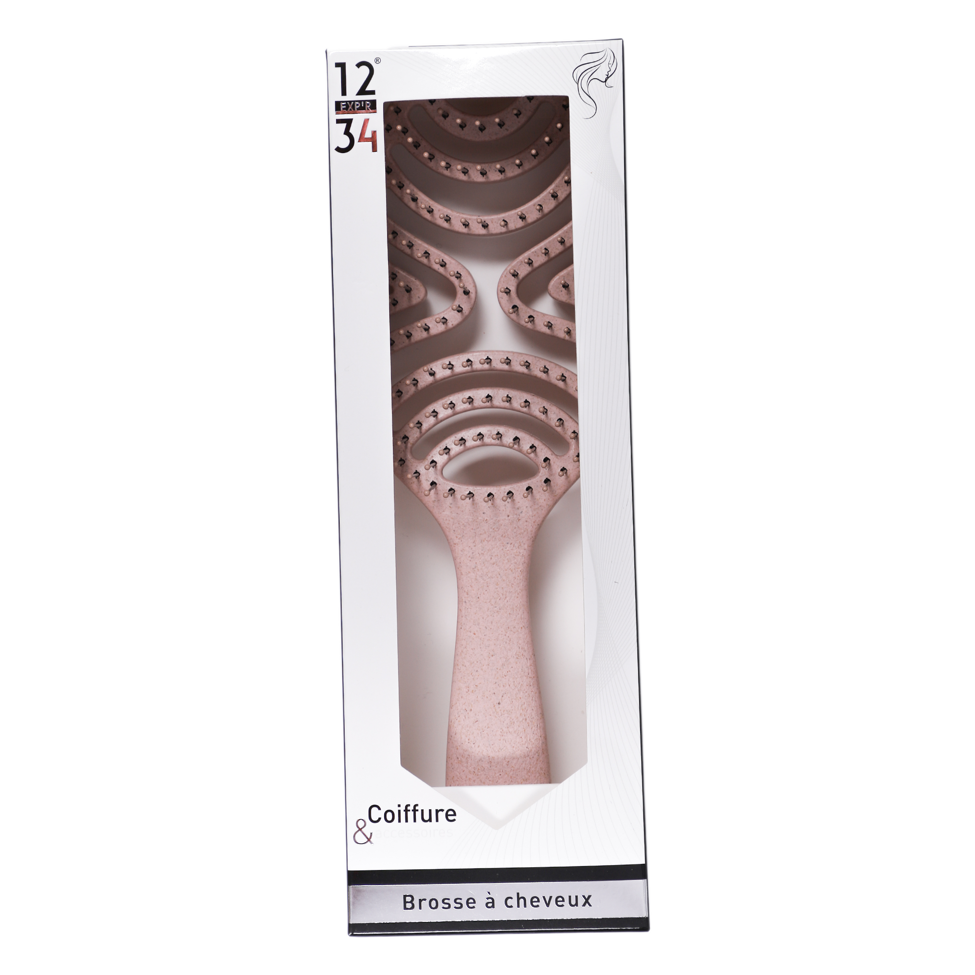 Brosse cheveux rose pâle