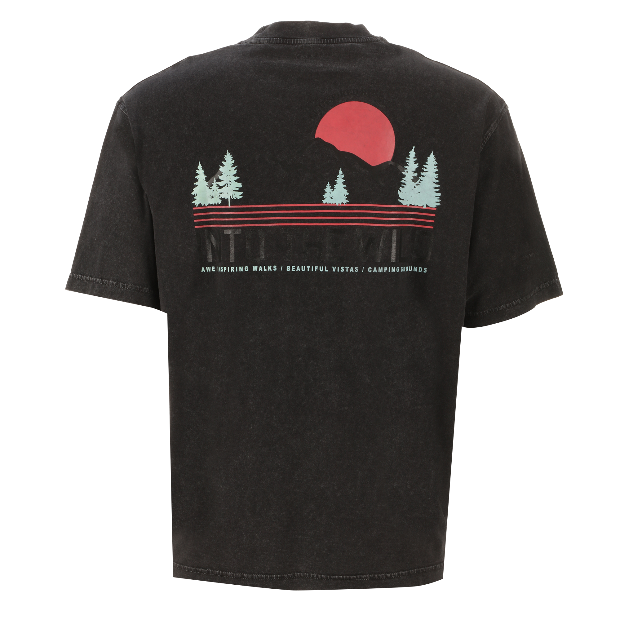 Tee-shirt manches courtes imprimé  - Noir