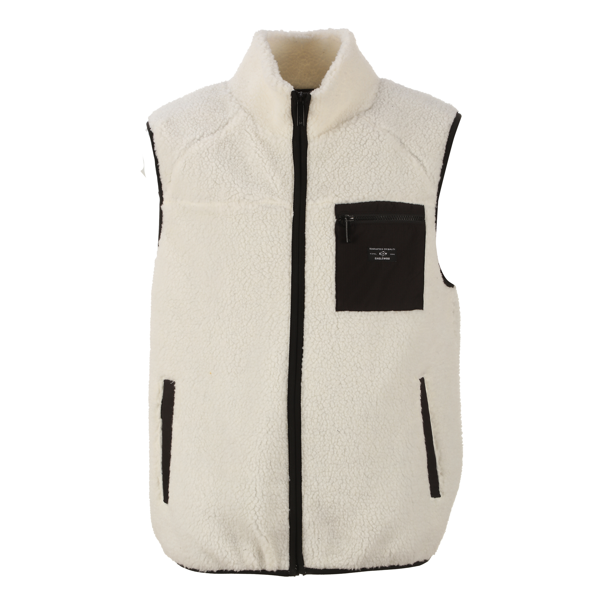 Veste sans manches sherpa  - Blanc