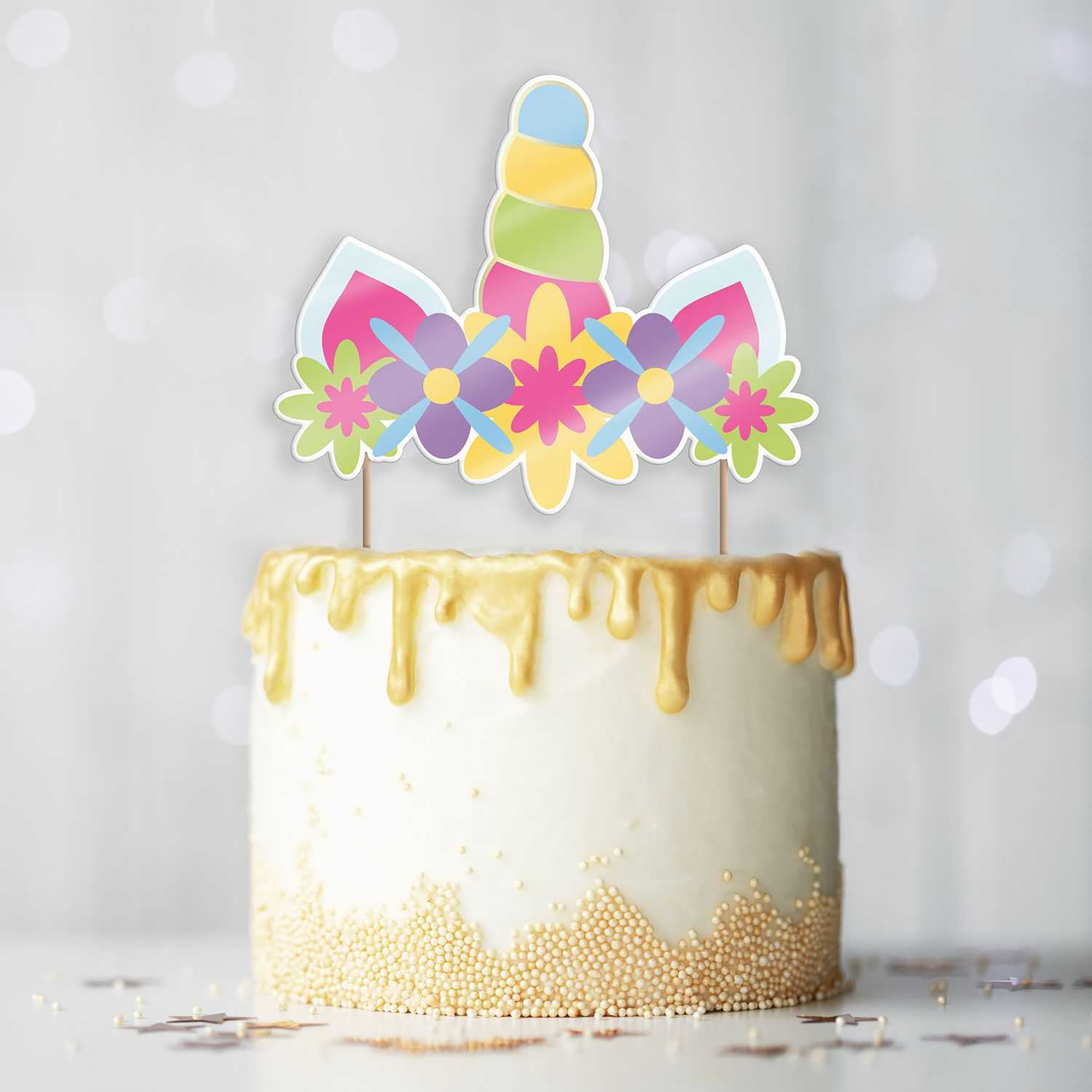 2 décorations de gâteau licorne